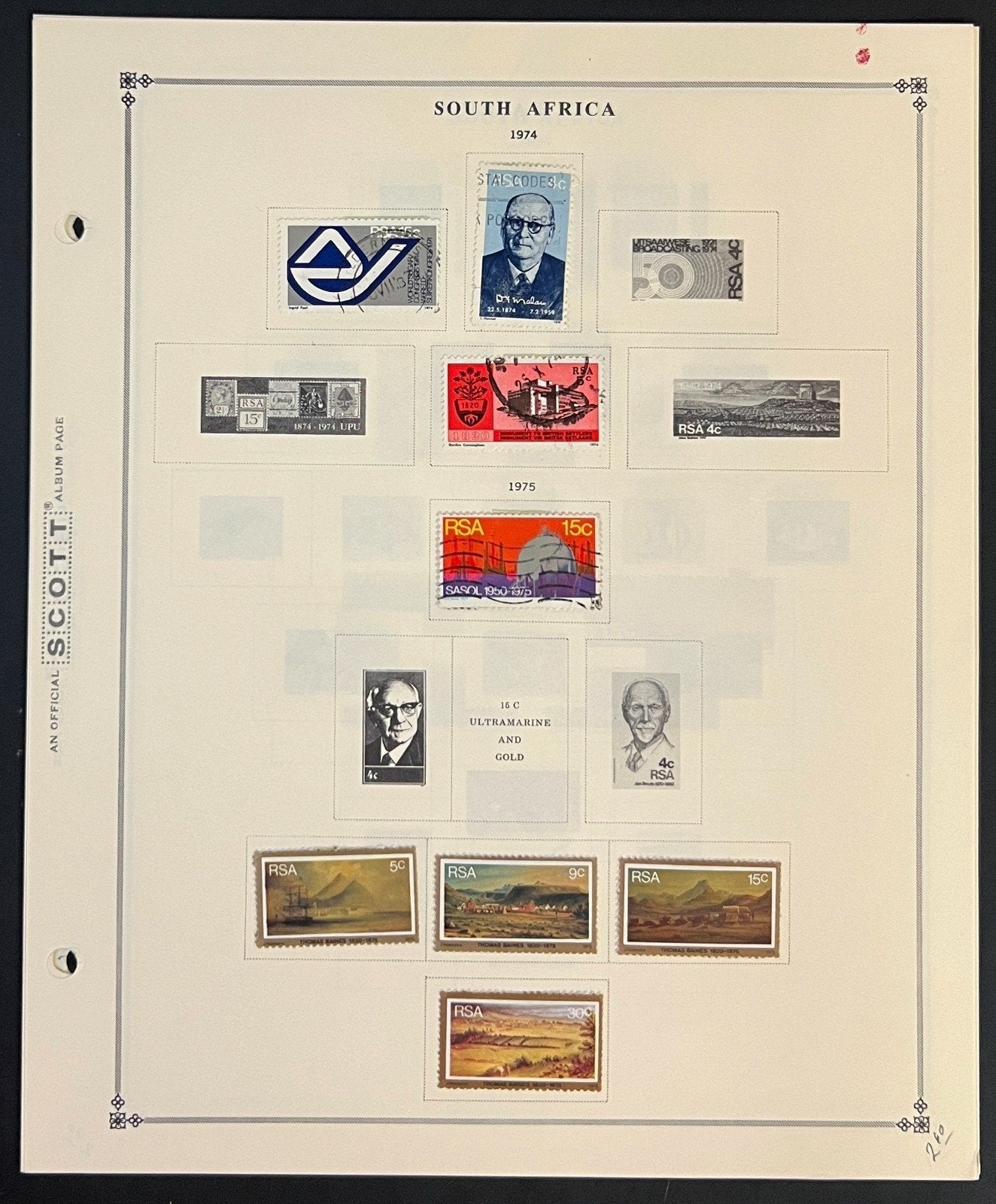 South Africa Stamp Collection Pages Mint & Used 1941-1977 ZAYIX