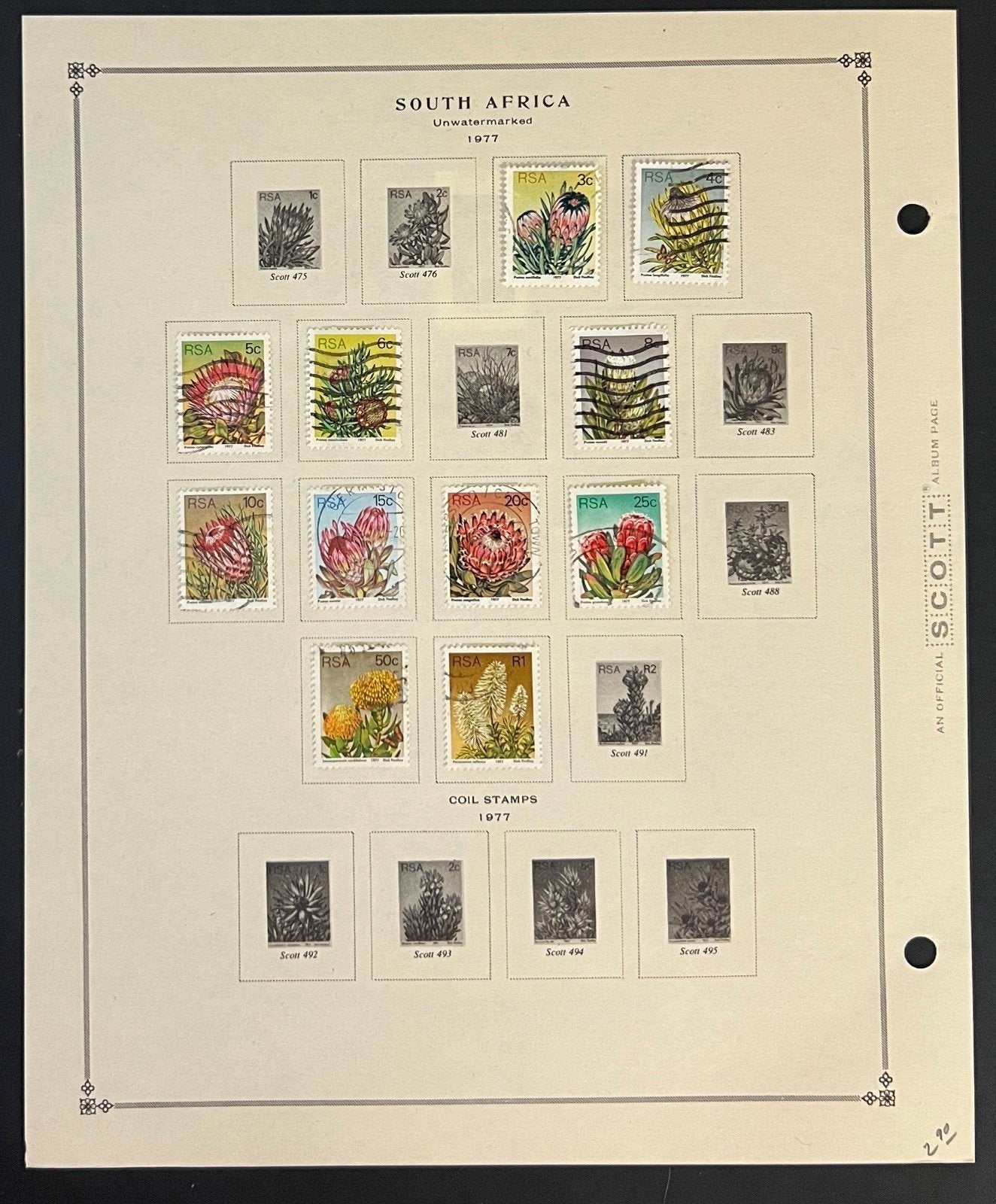 South Africa Stamp Collection Pages Mint & Used 1941-1977 ZAYIX
