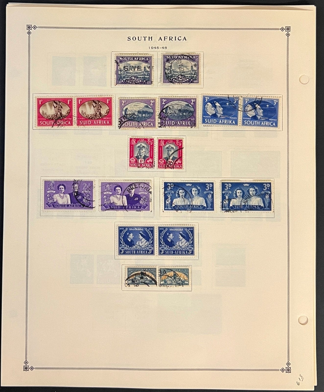 South Africa Stamp Collection Pages Mint & Used 1941-1977 ZAYIX