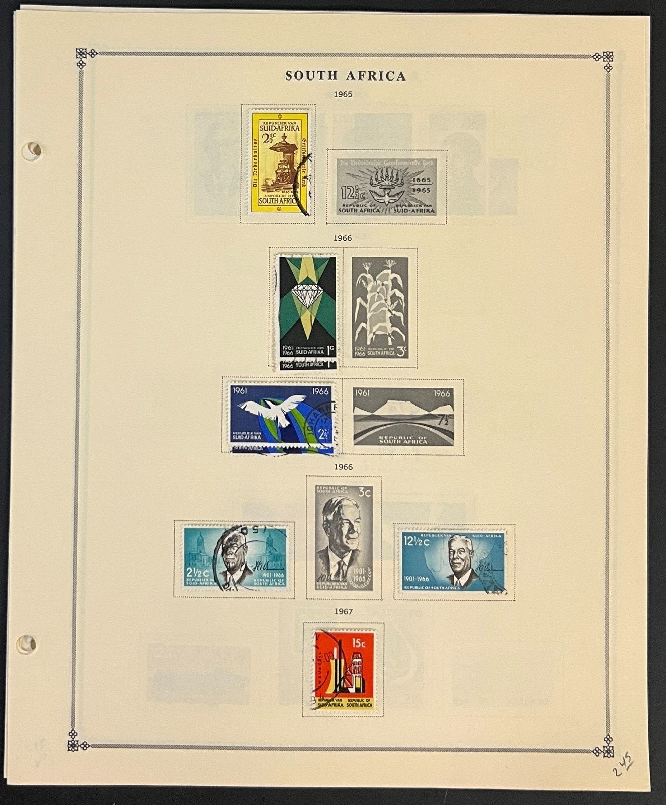 South Africa Stamp Collection Pages Mint & Used 1941-1977 ZAYIX