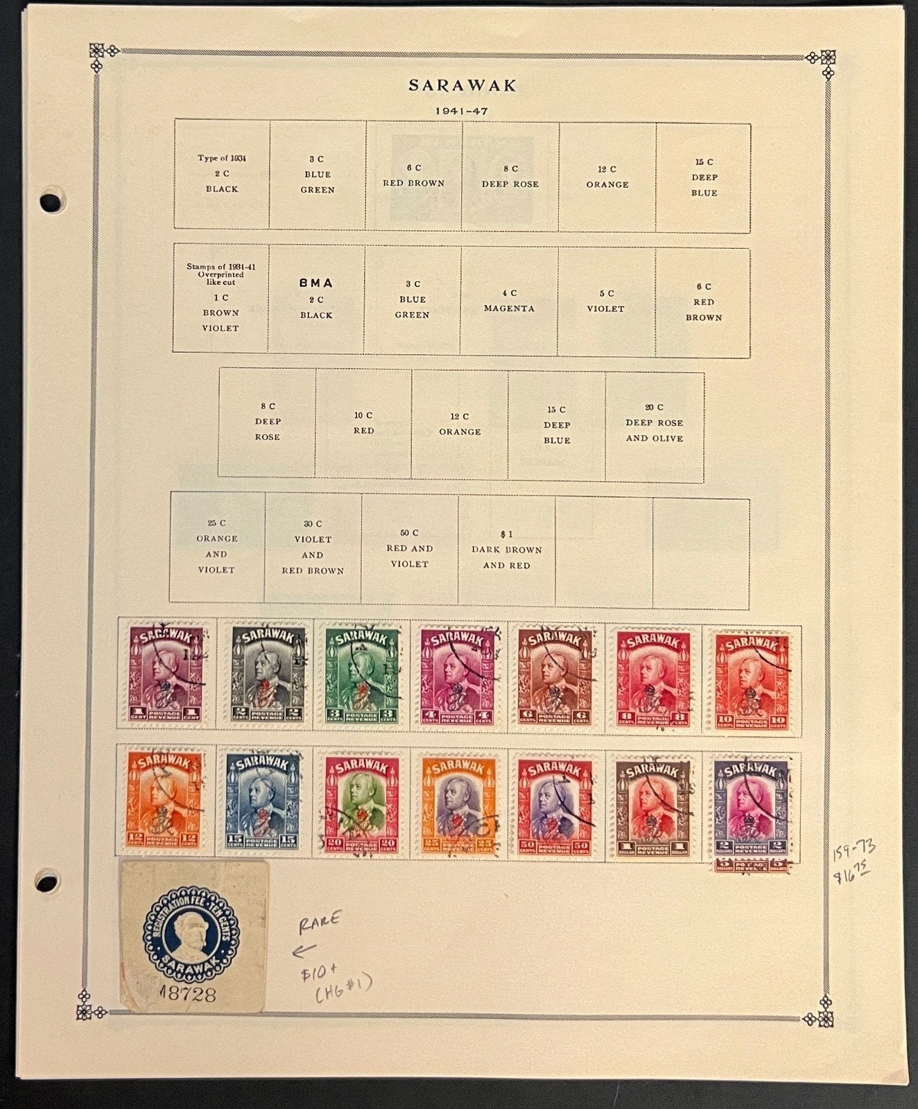 Sarawak Stamp Collection Pages Used 1941-1971 ZAYIX
