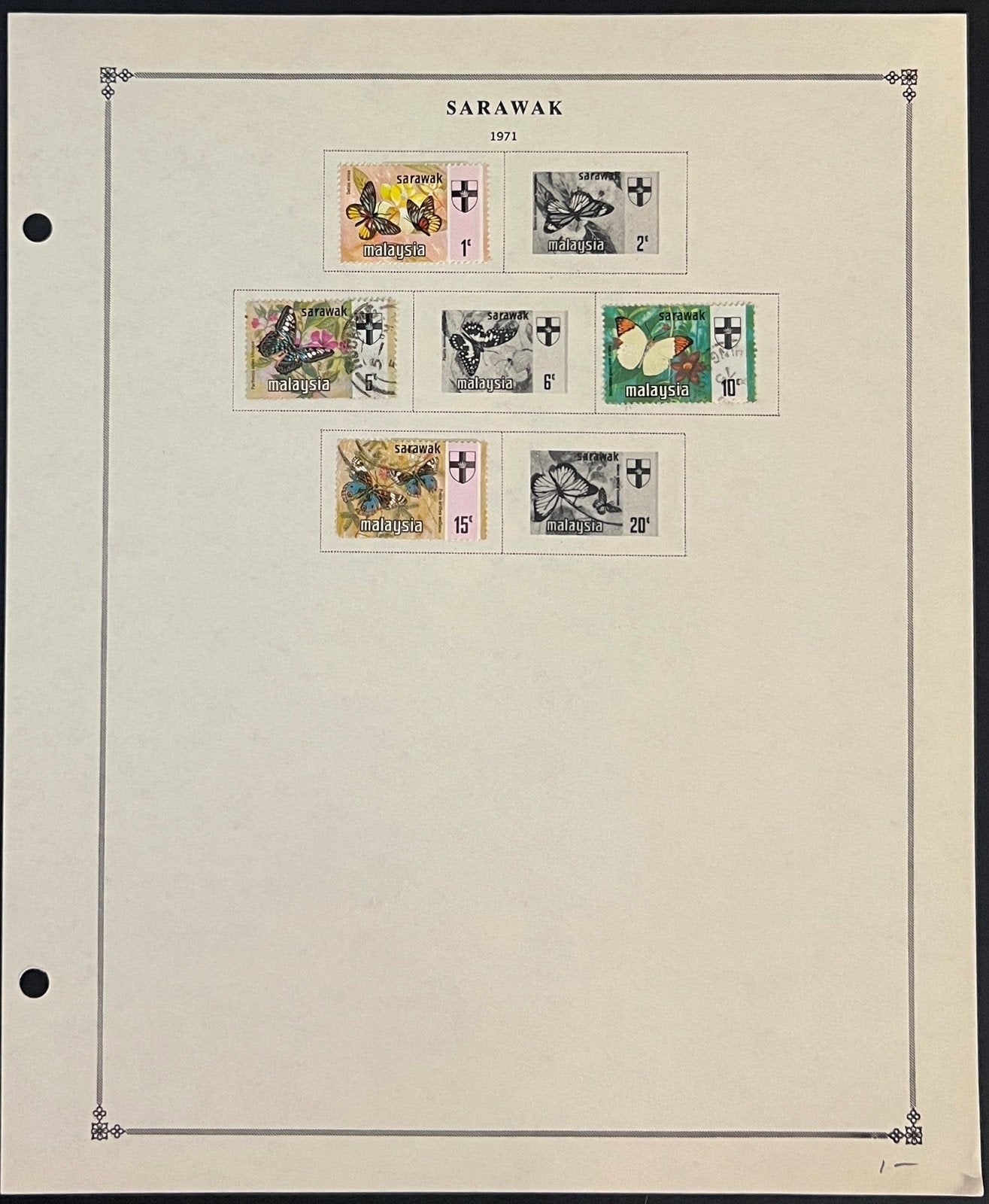 Sarawak Stamp Collection Pages Used 1941-1971 ZAYIX