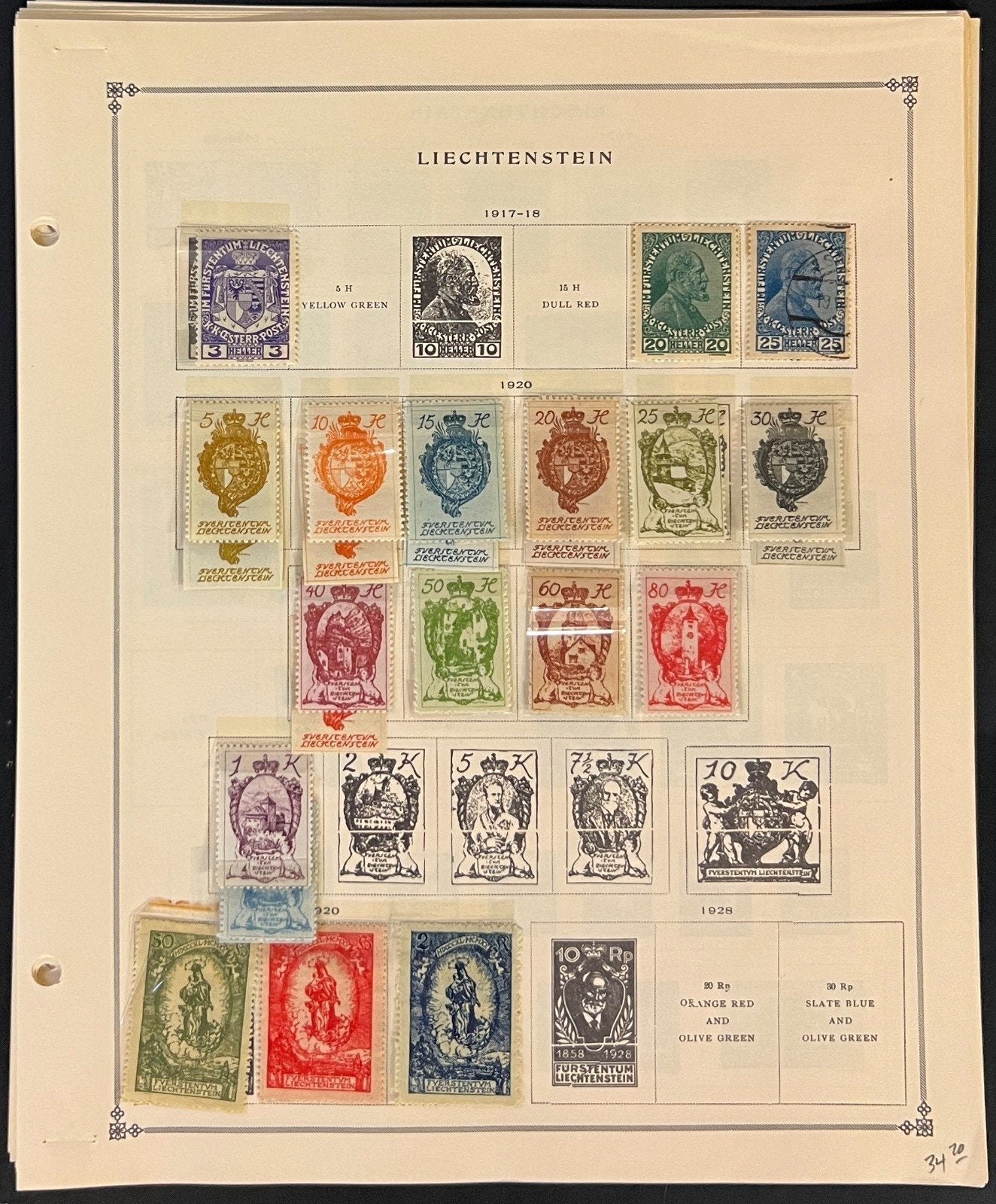 Liechtenstein Stamp Collection Pages Mint & Used 1917-1947 ZAYIX
