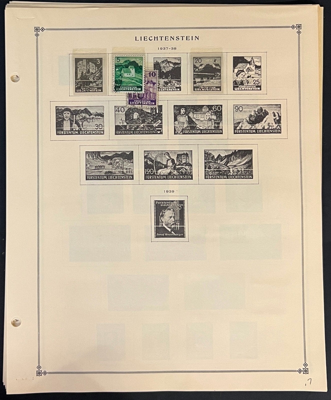 Liechtenstein Stamp Collection Pages Mint & Used 1917-1947 ZAYIX