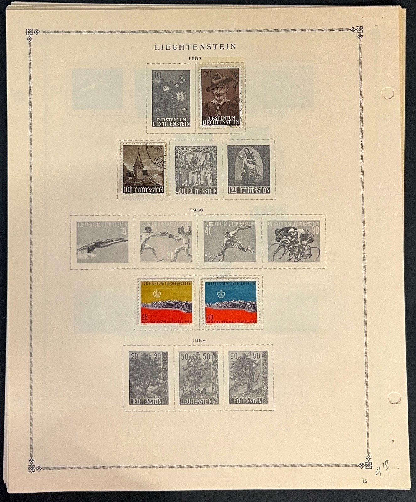 Liechtenstein Stamp Collection Pages Mint & Used 1917-1947 ZAYIX