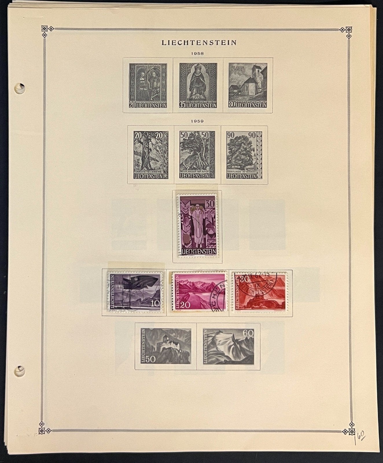 Liechtenstein Stamp Collection Pages Mint & Used 1917-1947 ZAYIX