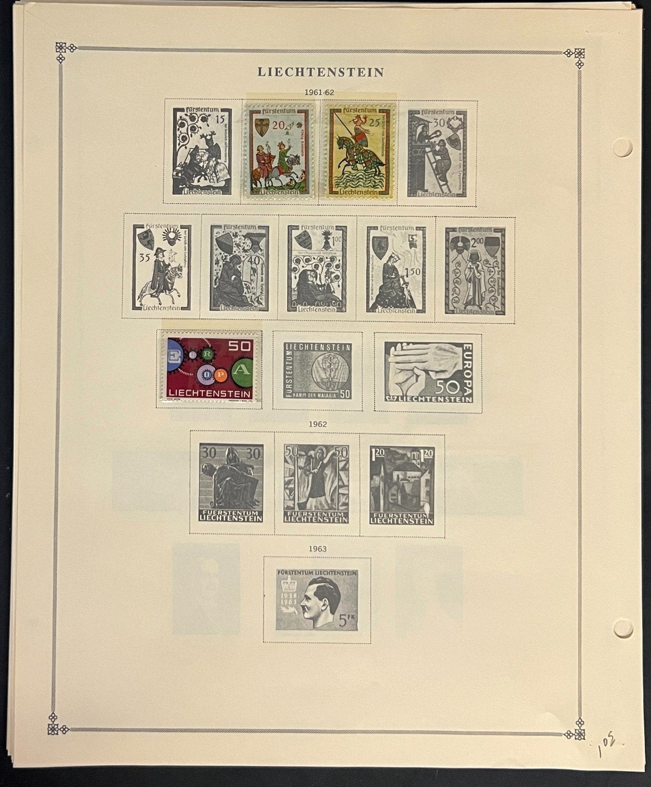 Liechtenstein Stamp Collection Pages Mint & Used 1917-1947 ZAYIX