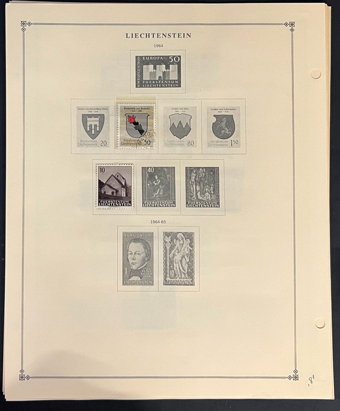 Liechtenstein Stamp Collection Pages Mint & Used 1917-1947 ZAYIX