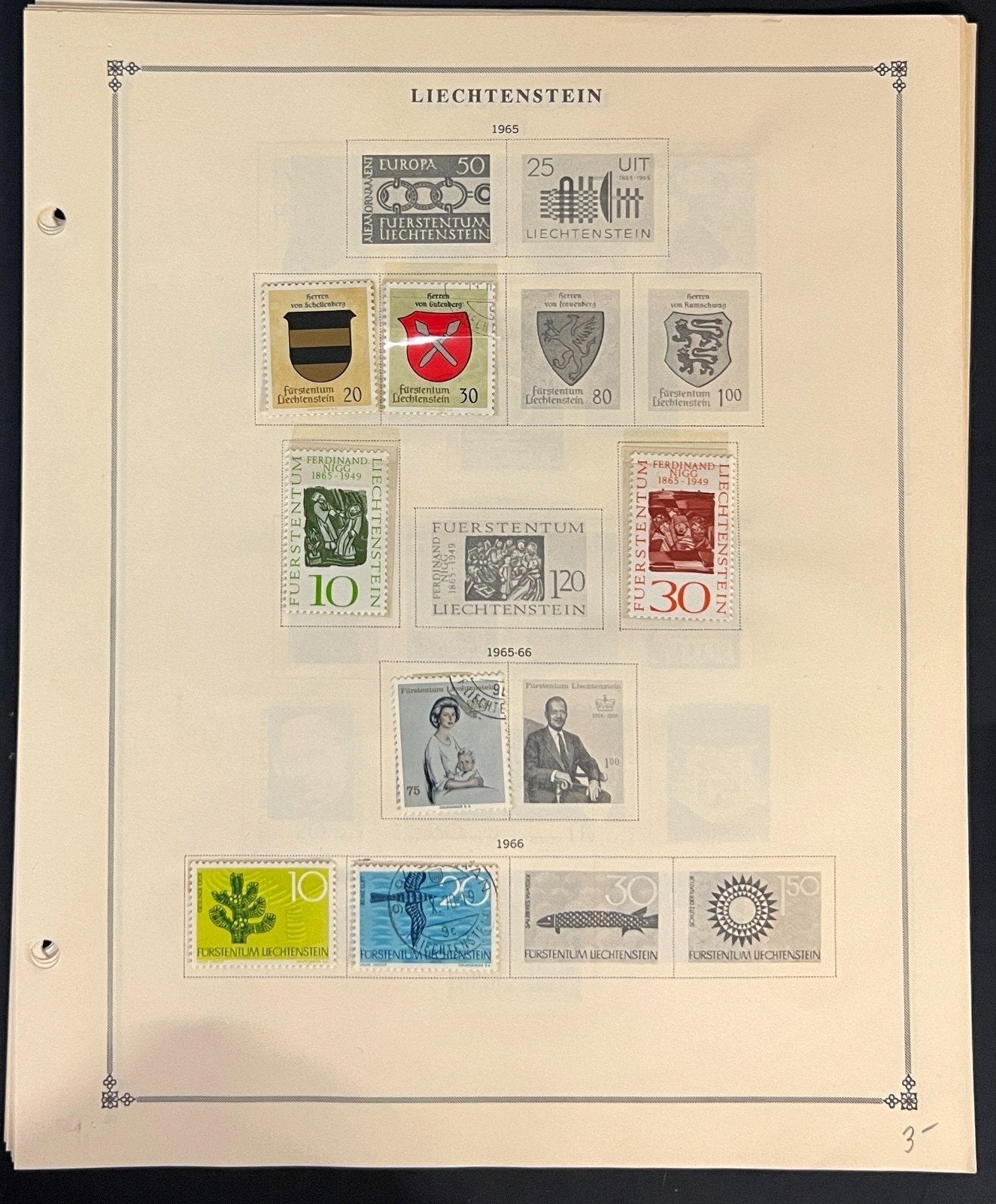 Liechtenstein Stamp Collection Pages Mint & Used 1917-1947 ZAYIX