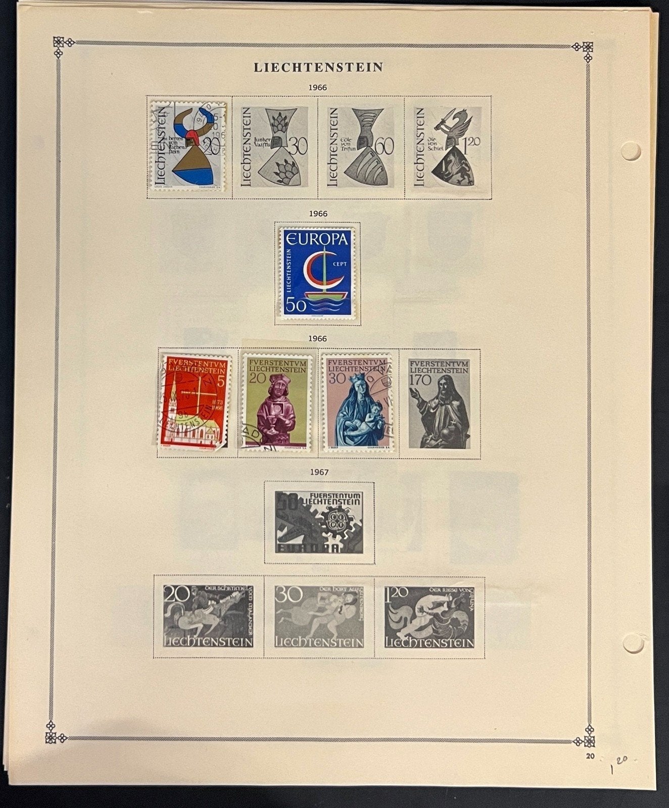Liechtenstein Stamp Collection Pages Mint & Used 1917-1947 ZAYIX