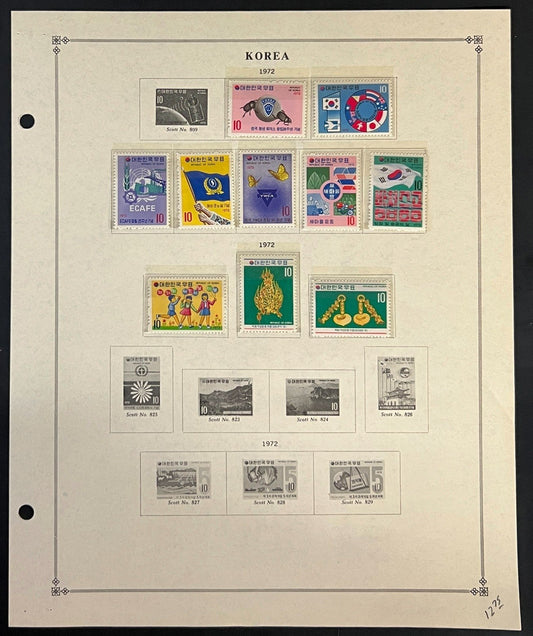 Korea Stamp Collection Pages Mint & Used 1951-1975 ZAYIX
