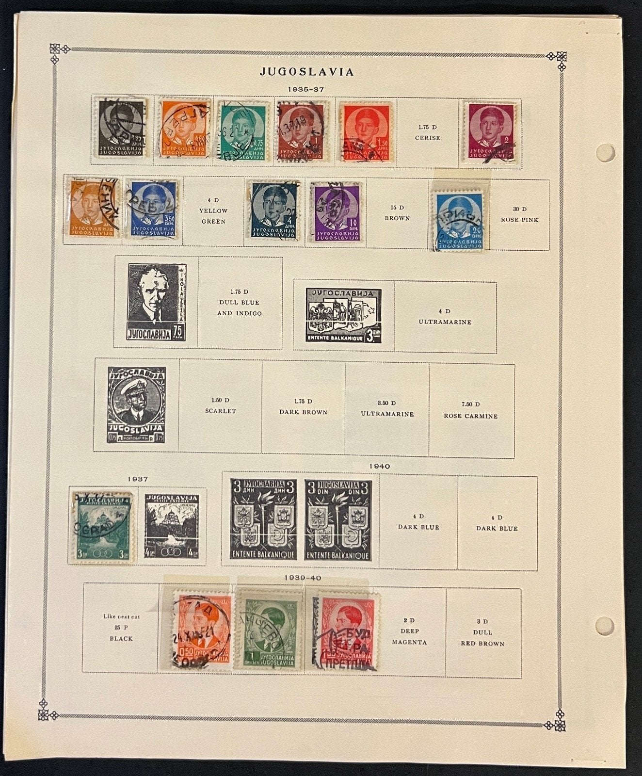 Yugoslavia Stamp Collection Pages Mint & Used 1919-1968 ZAYIX