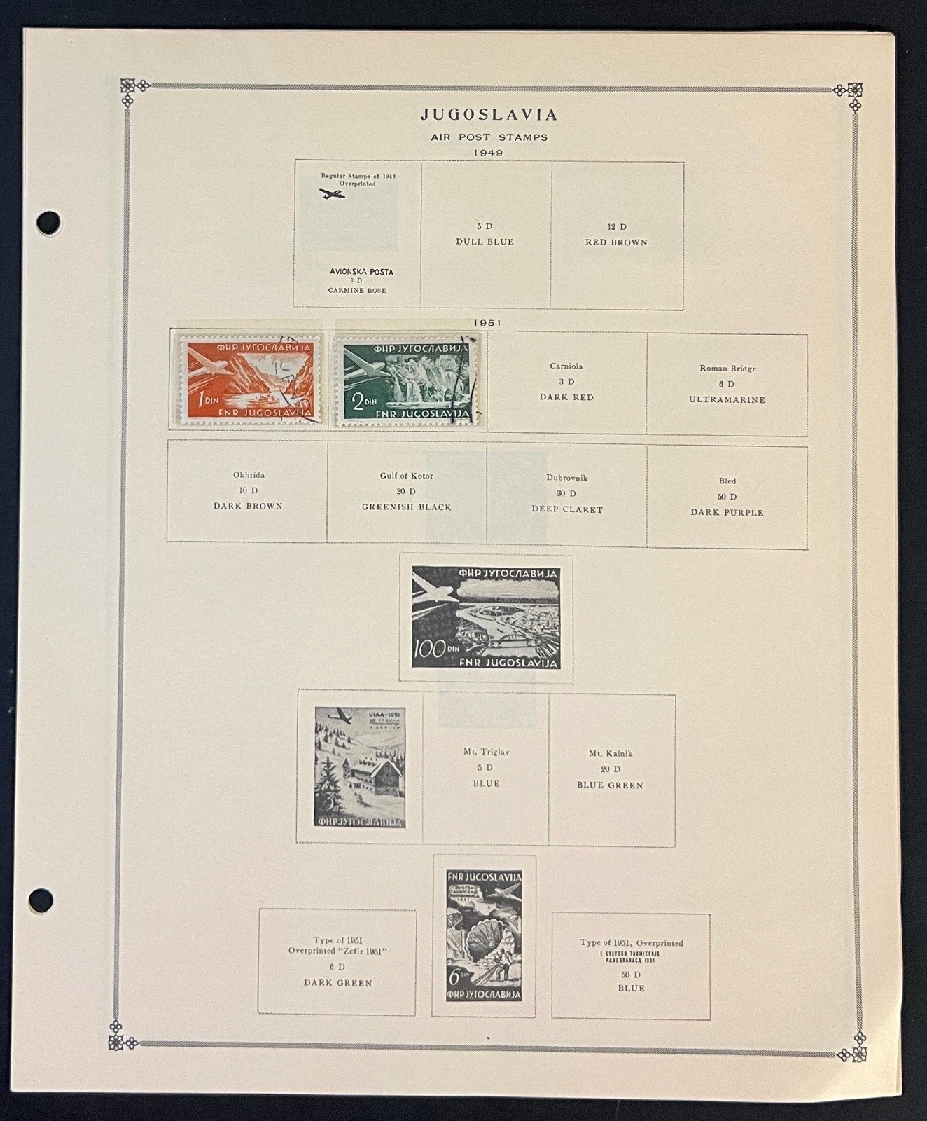 Yugoslavia Stamp Collection Pages Mint & Used 1919-1968 ZAYIX