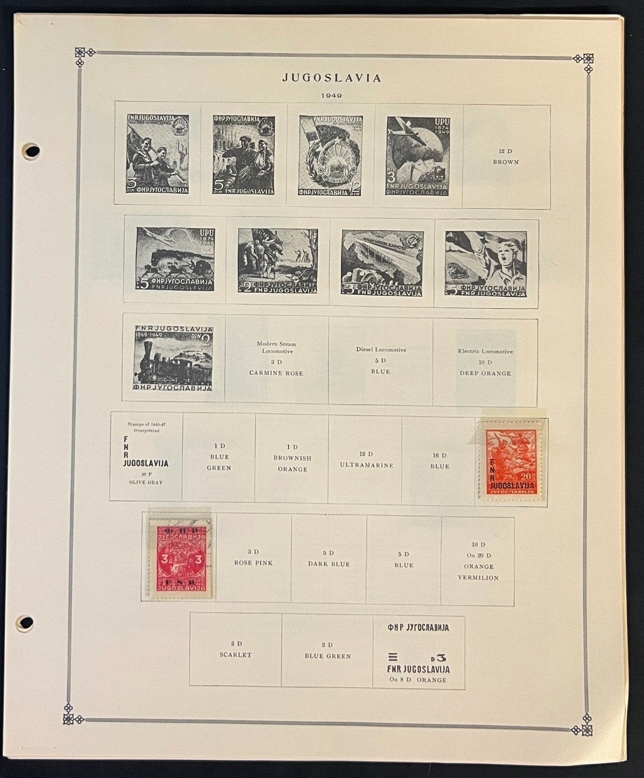 Yugoslavia Stamp Collection Pages Mint & Used 1919-1968 ZAYIX
