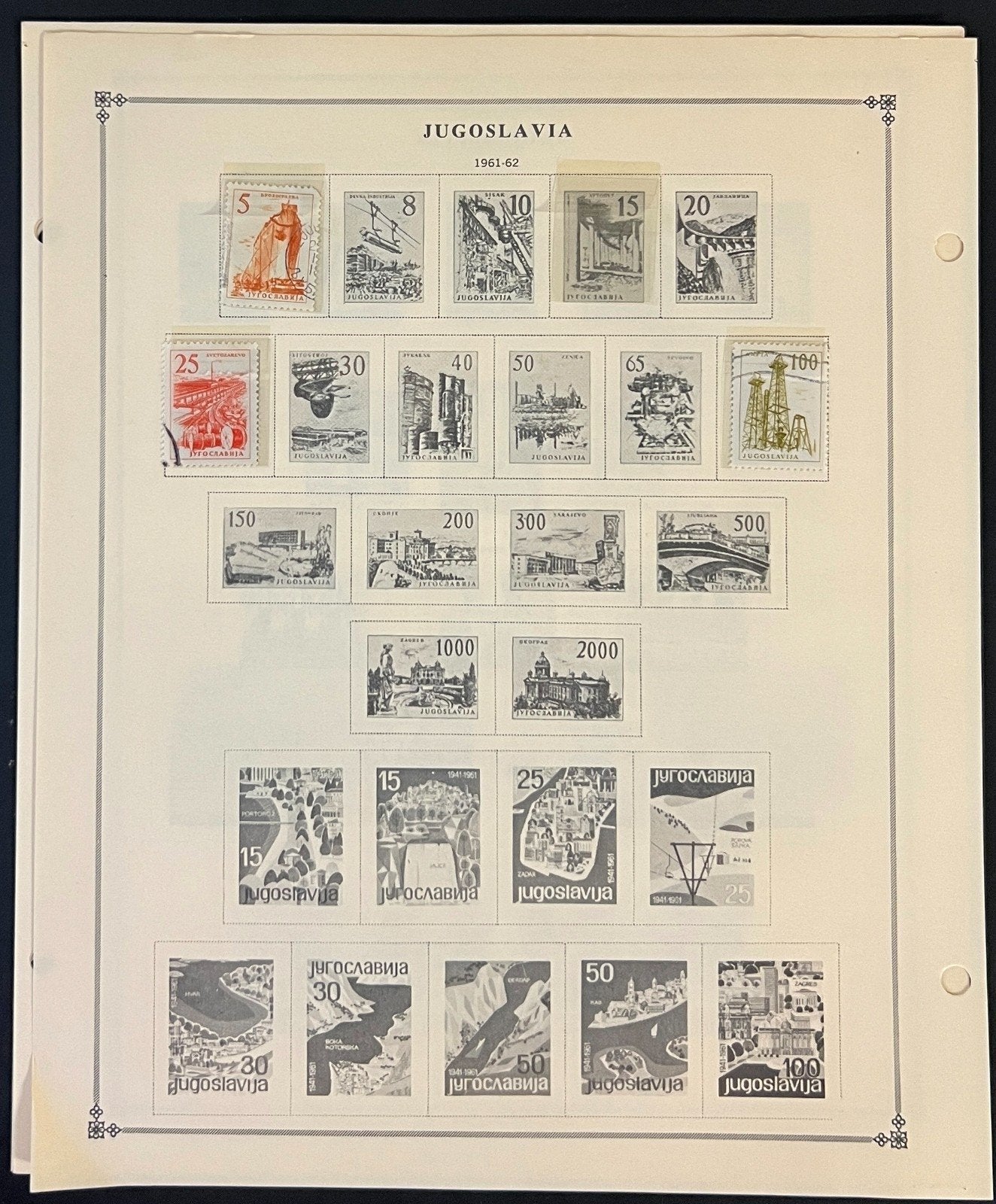 Yugoslavia Stamp Collection Pages Mint & Used 1919-1968 ZAYIX
