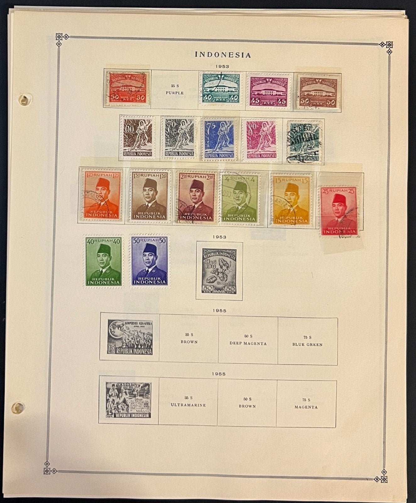 Indonesia Stamp Collection Pages Mint & Used 1949-1983 ZAYIX
