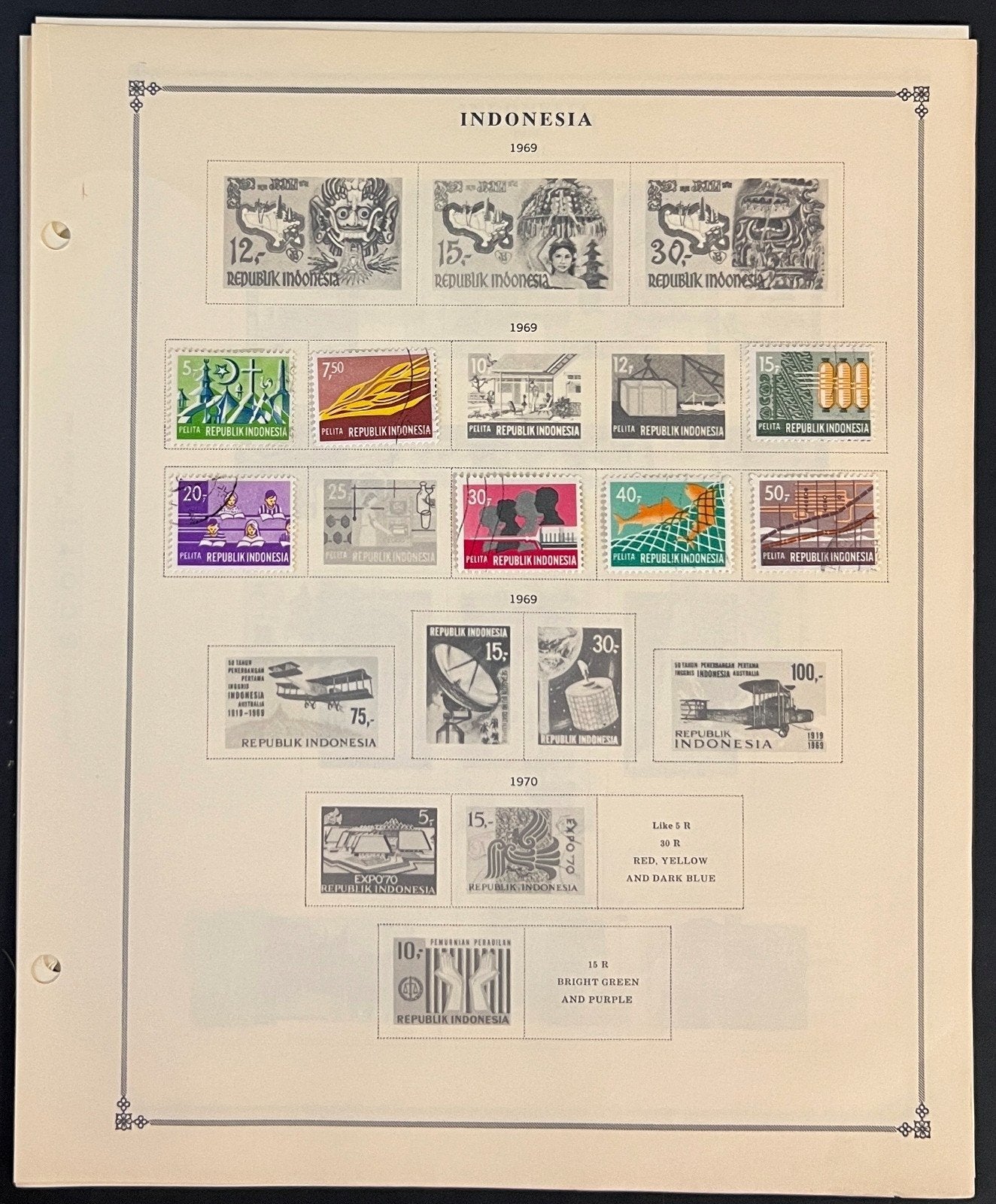 Indonesia Stamp Collection Pages Mint & Used 1949-1983 ZAYIX