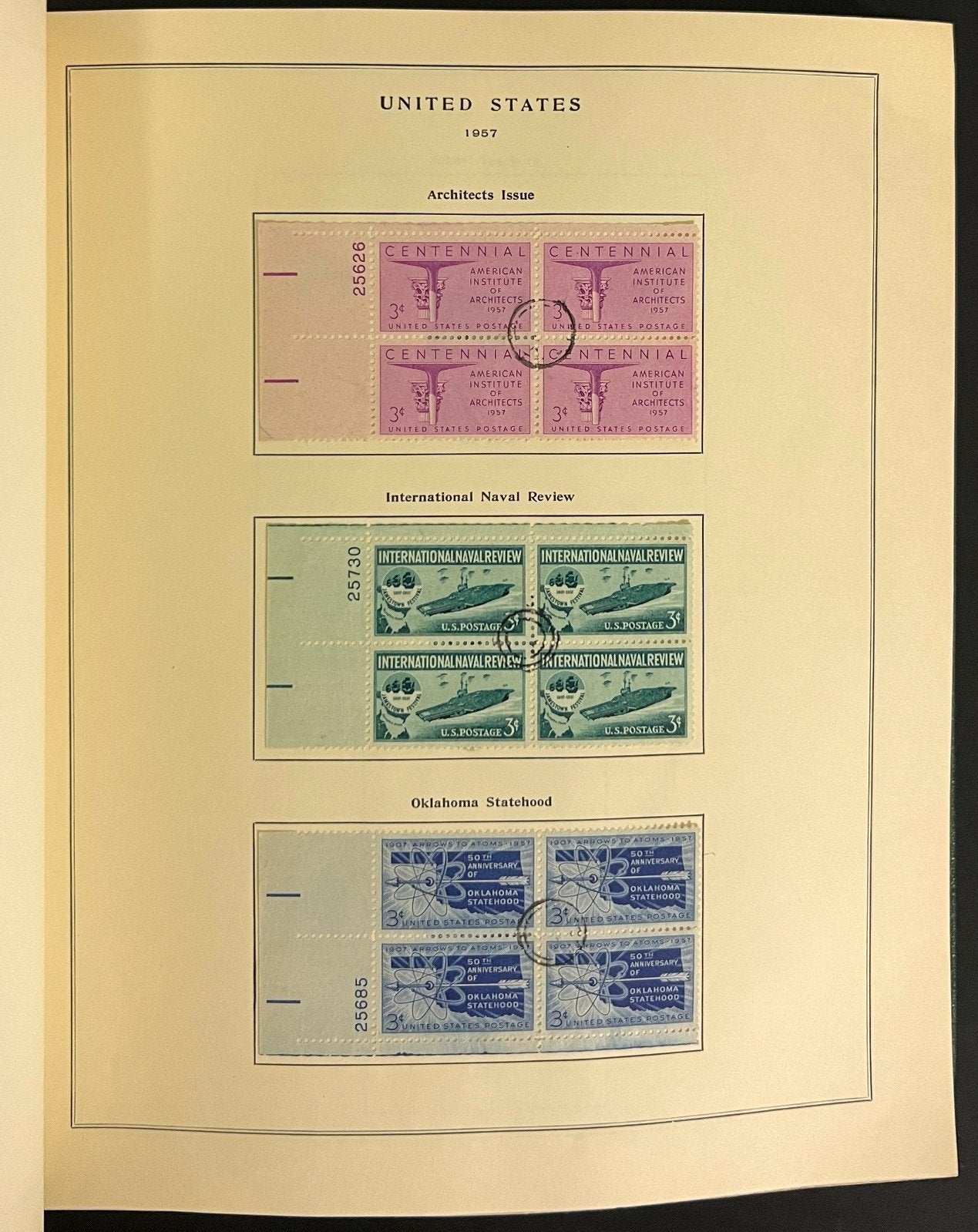 U.S. Plate Block Stamp Album Collection Scott Specialty Binder 1957-1967 ZAYIX