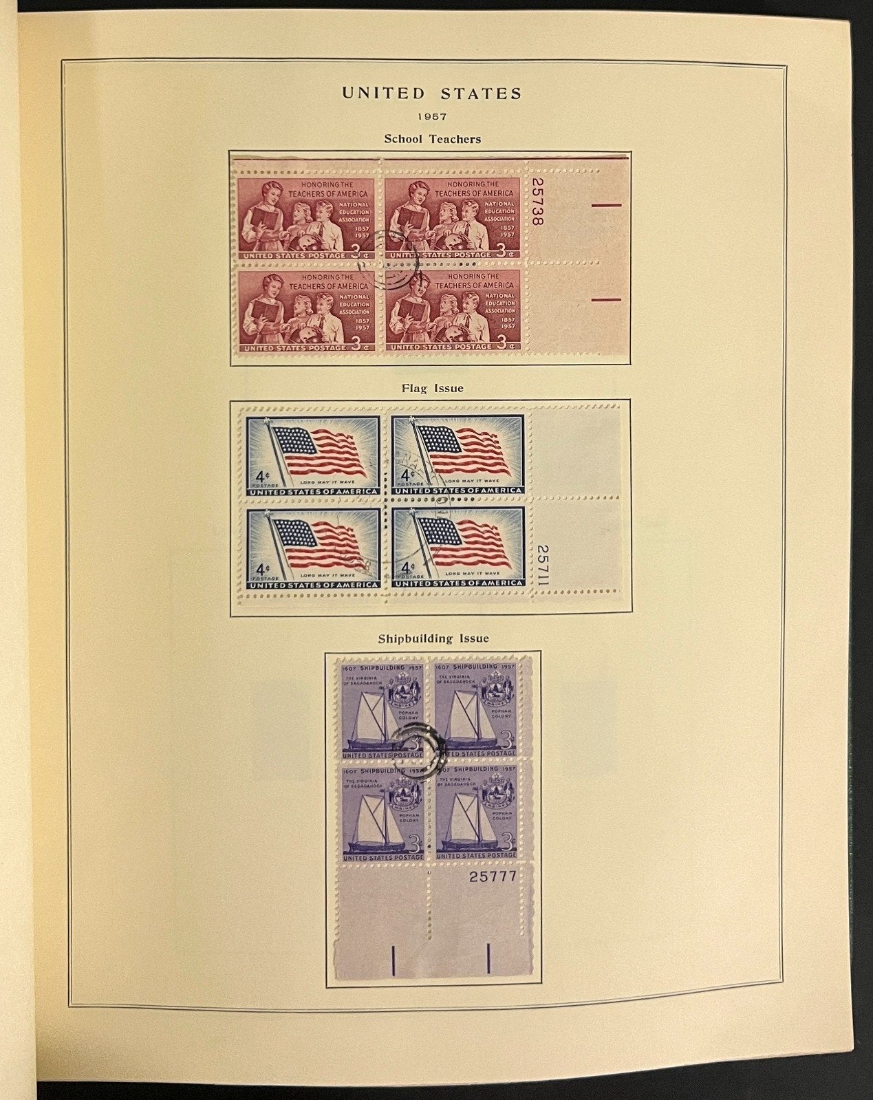 U.S. Plate Block Stamp Album Collection Scott Specialty Binder 1957-1967 ZAYIX