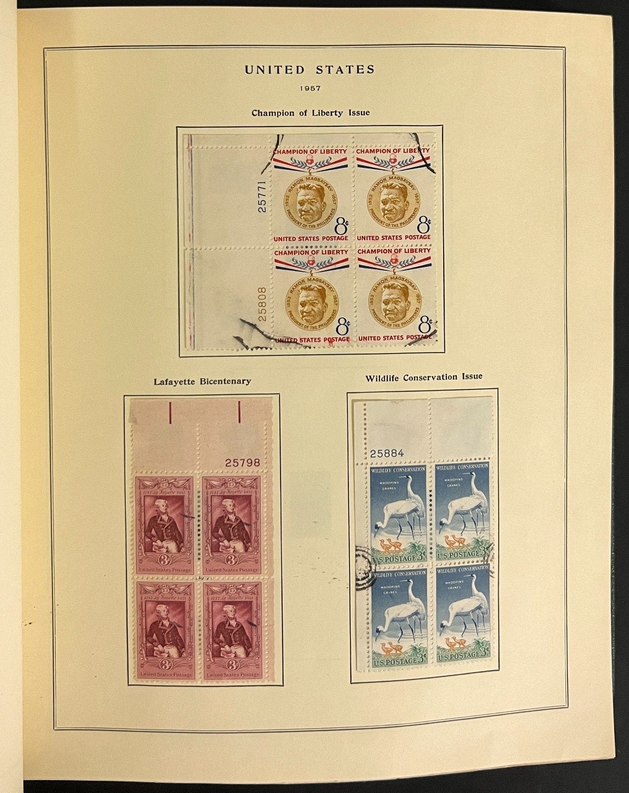 U.S. Plate Block Stamp Album Collection Scott Specialty Binder 1957-1967 ZAYIX