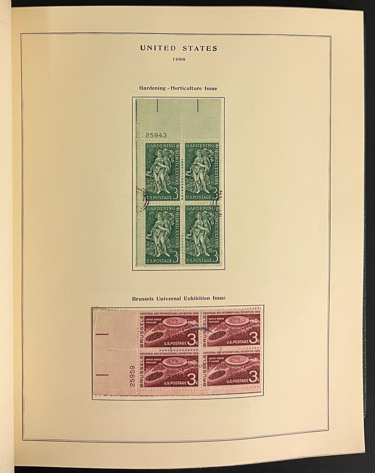 U.S. Plate Block Stamp Album Collection Scott Specialty Binder 1957-1967 ZAYIX