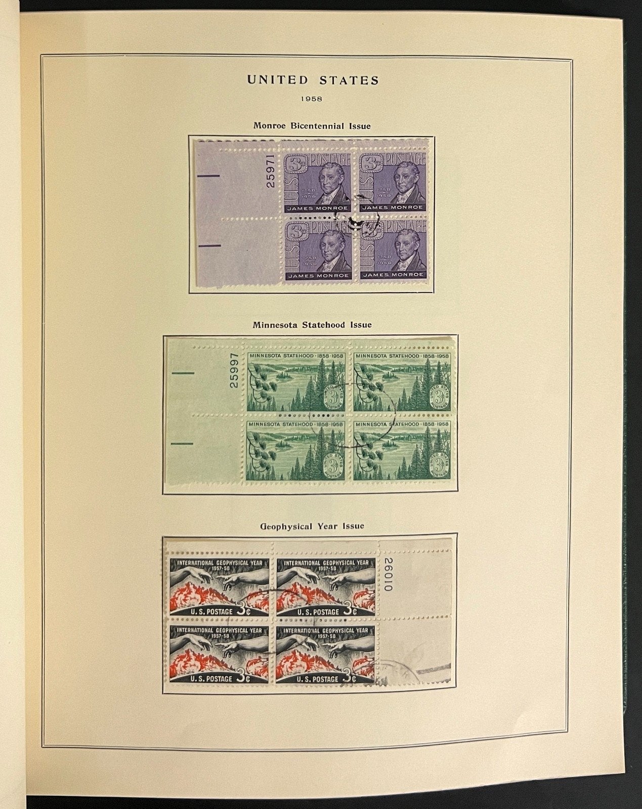 U.S. Plate Block Stamp Album Collection Scott Specialty Binder 1957-1967 ZAYIX
