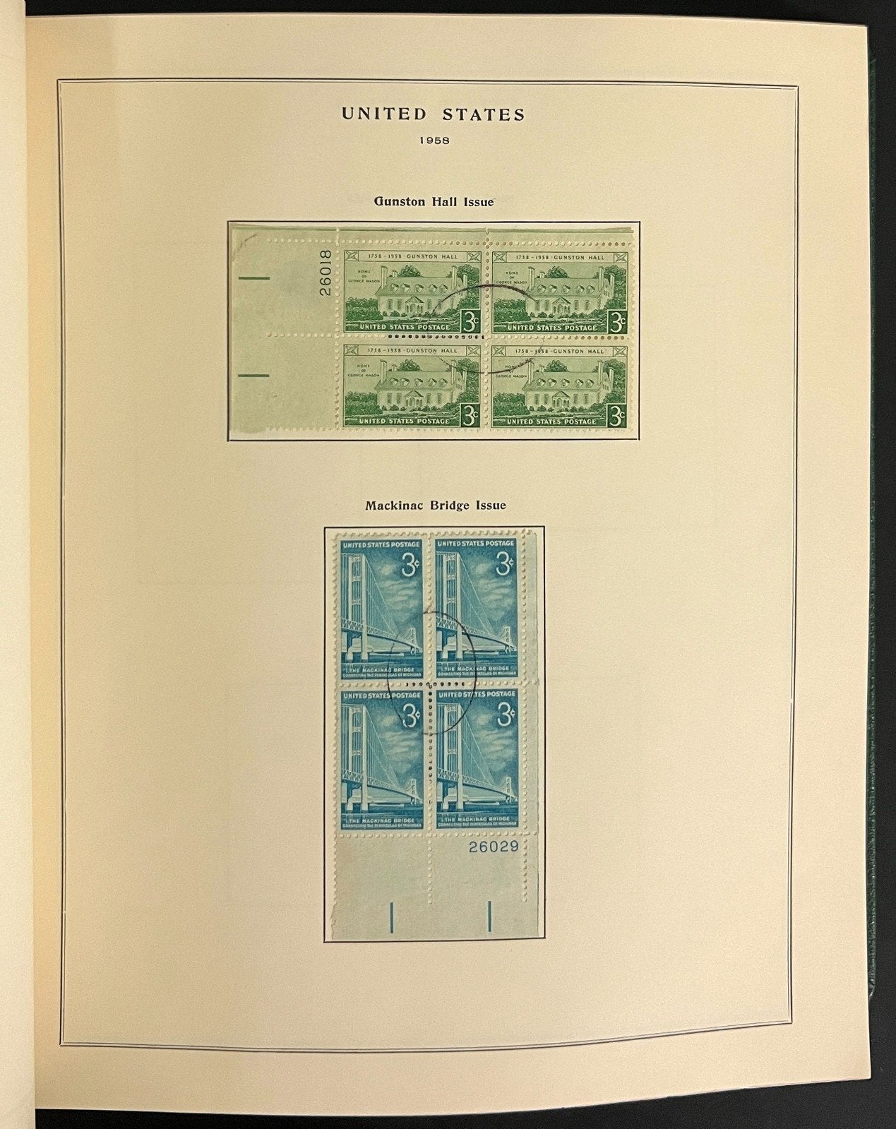 U.S. Plate Block Stamp Album Collection Scott Specialty Binder 1957-1967 ZAYIX