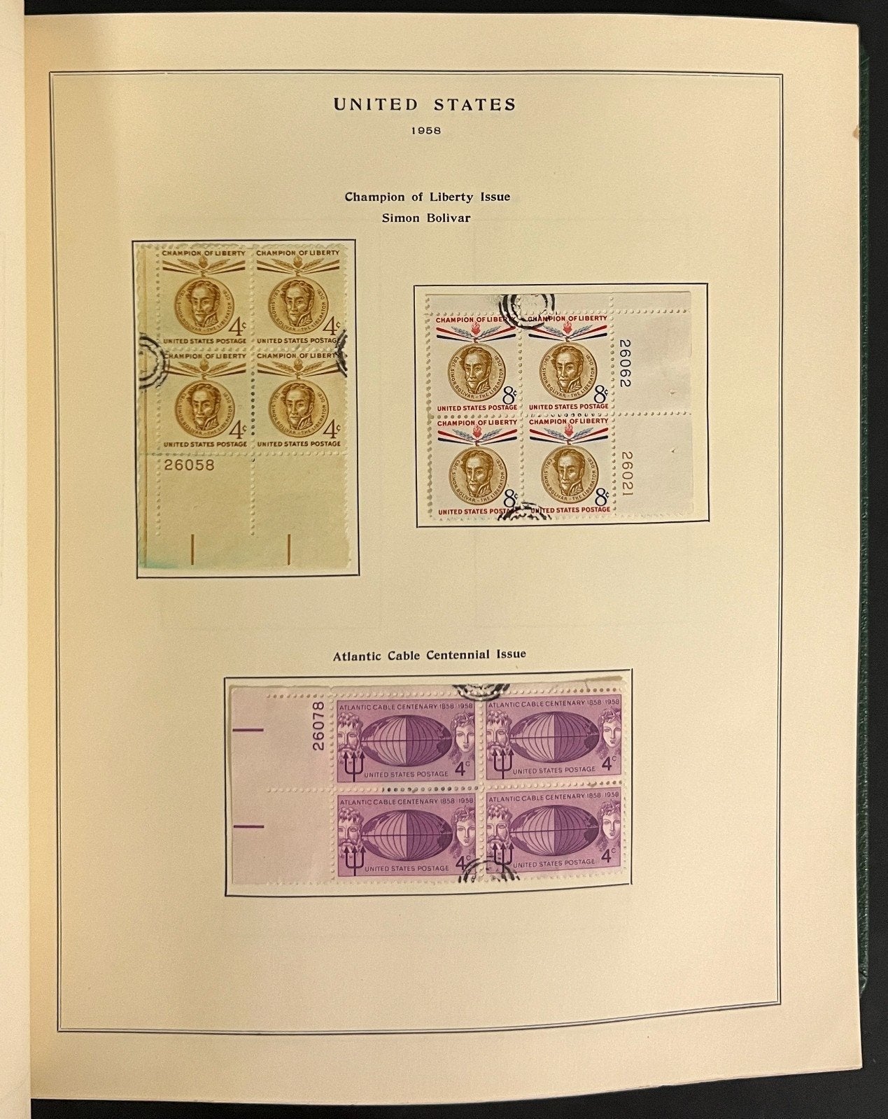 U.S. Plate Block Stamp Album Collection Scott Specialty Binder 1957-1967 ZAYIX