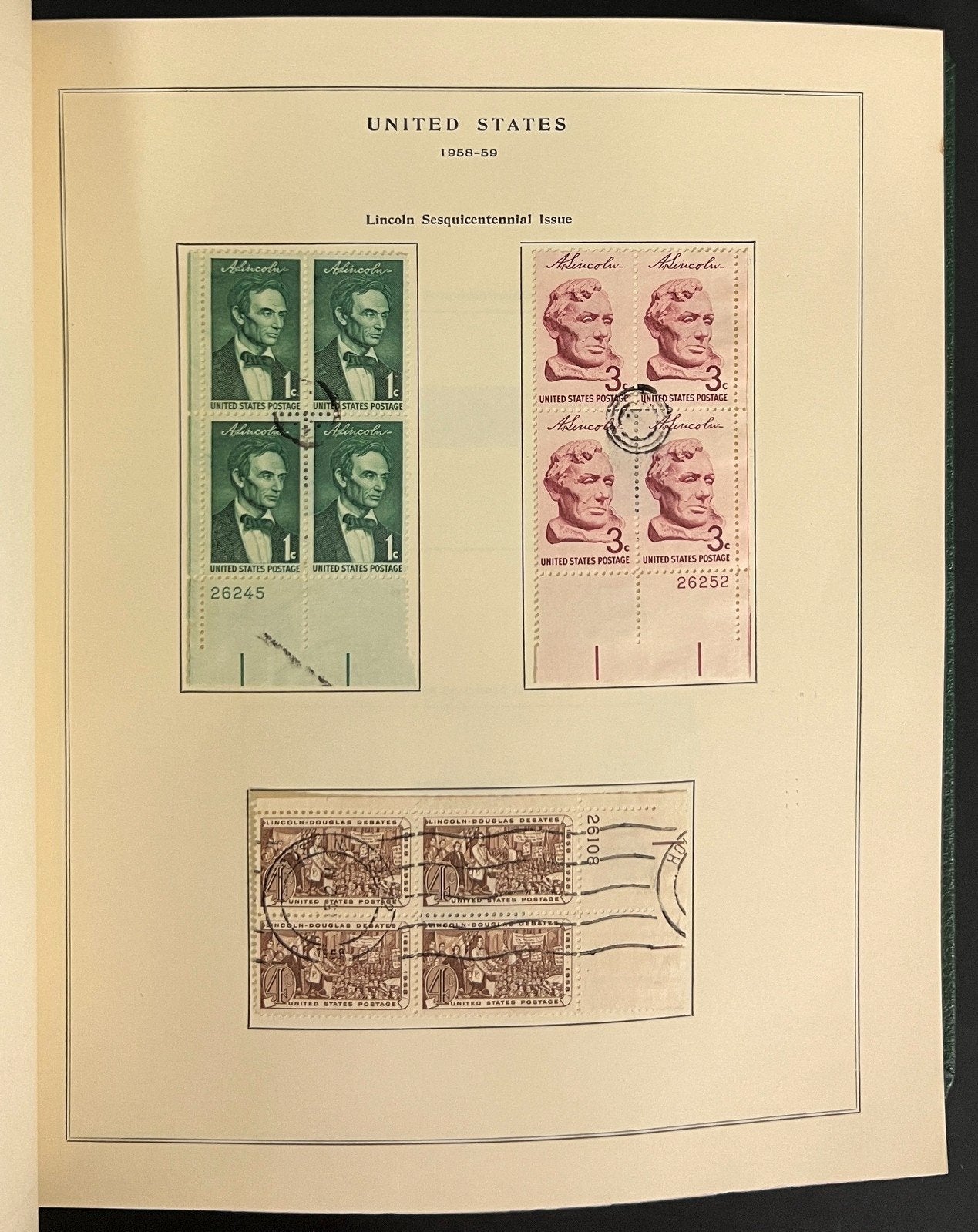 U.S. Plate Block Stamp Album Collection Scott Specialty Binder 1957-1967 ZAYIX