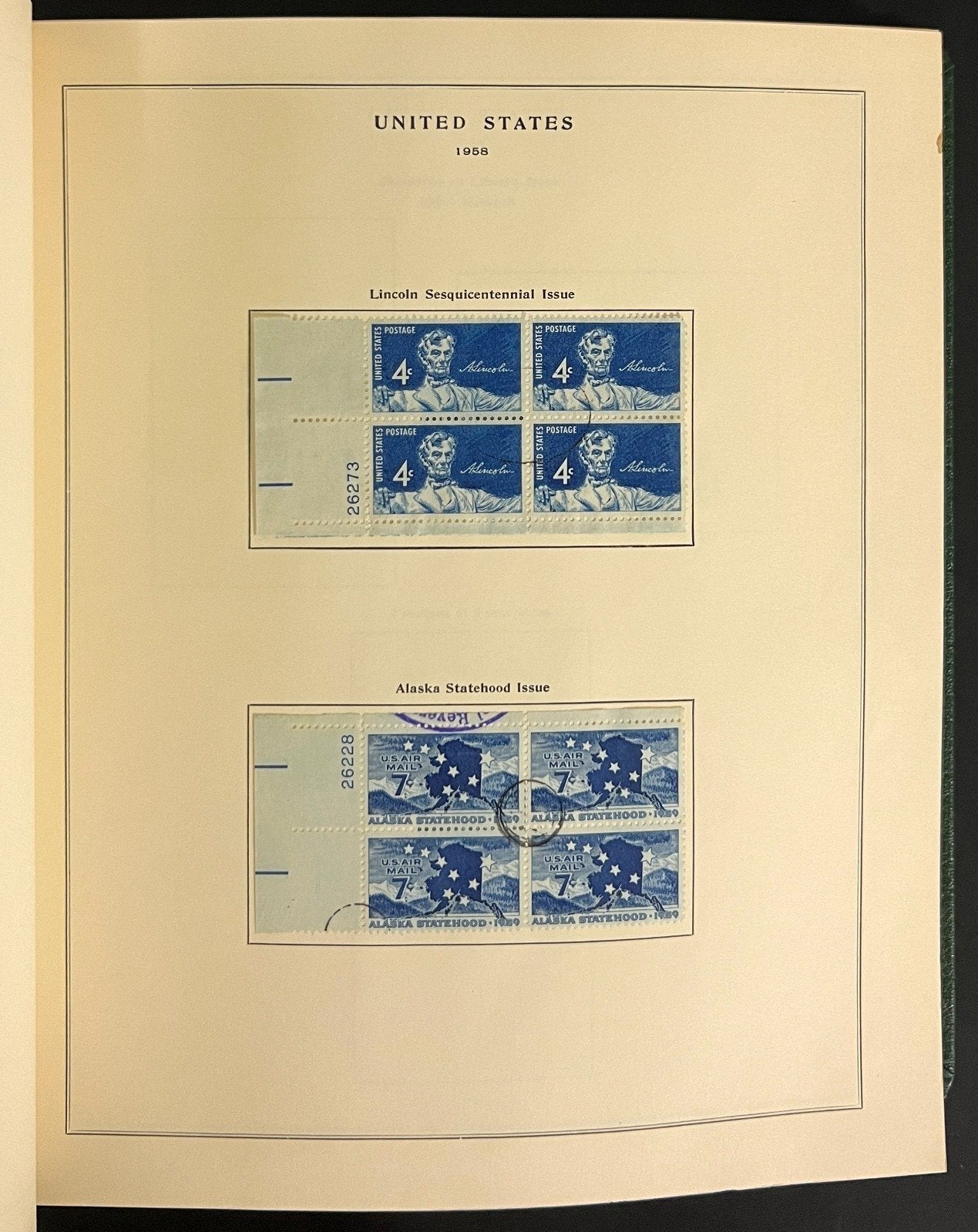 U.S. Plate Block Stamp Album Collection Scott Specialty Binder 1957-1967 ZAYIX