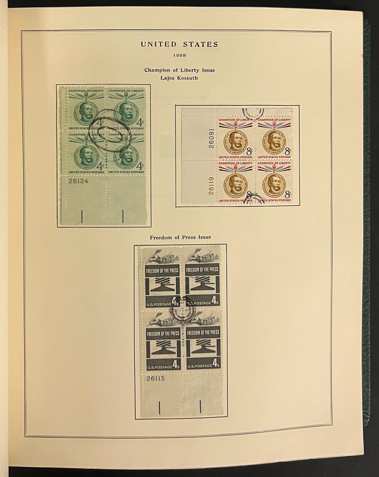 U.S. Plate Block Stamp Album Collection Scott Specialty Binder 1957-1967 ZAYIX