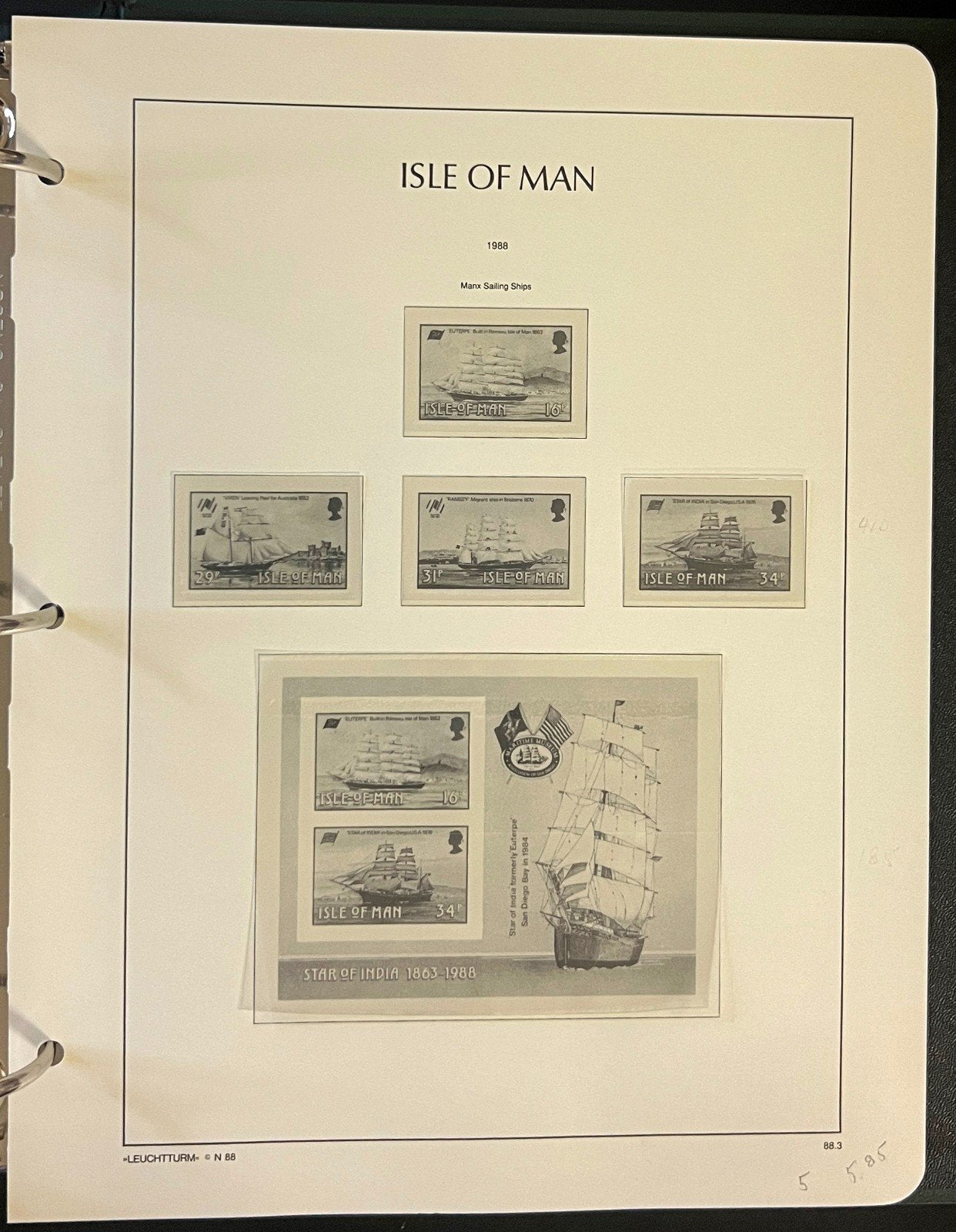 Isle Of Man Stamp Album Scott Specialty Binder & Hingeless Pages 1971-1988 ZAYIX