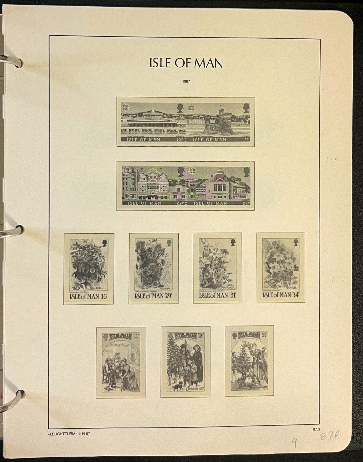Isle Of Man Stamp Album Scott Specialty Binder & Hingeless Pages 1971-1988 ZAYIX