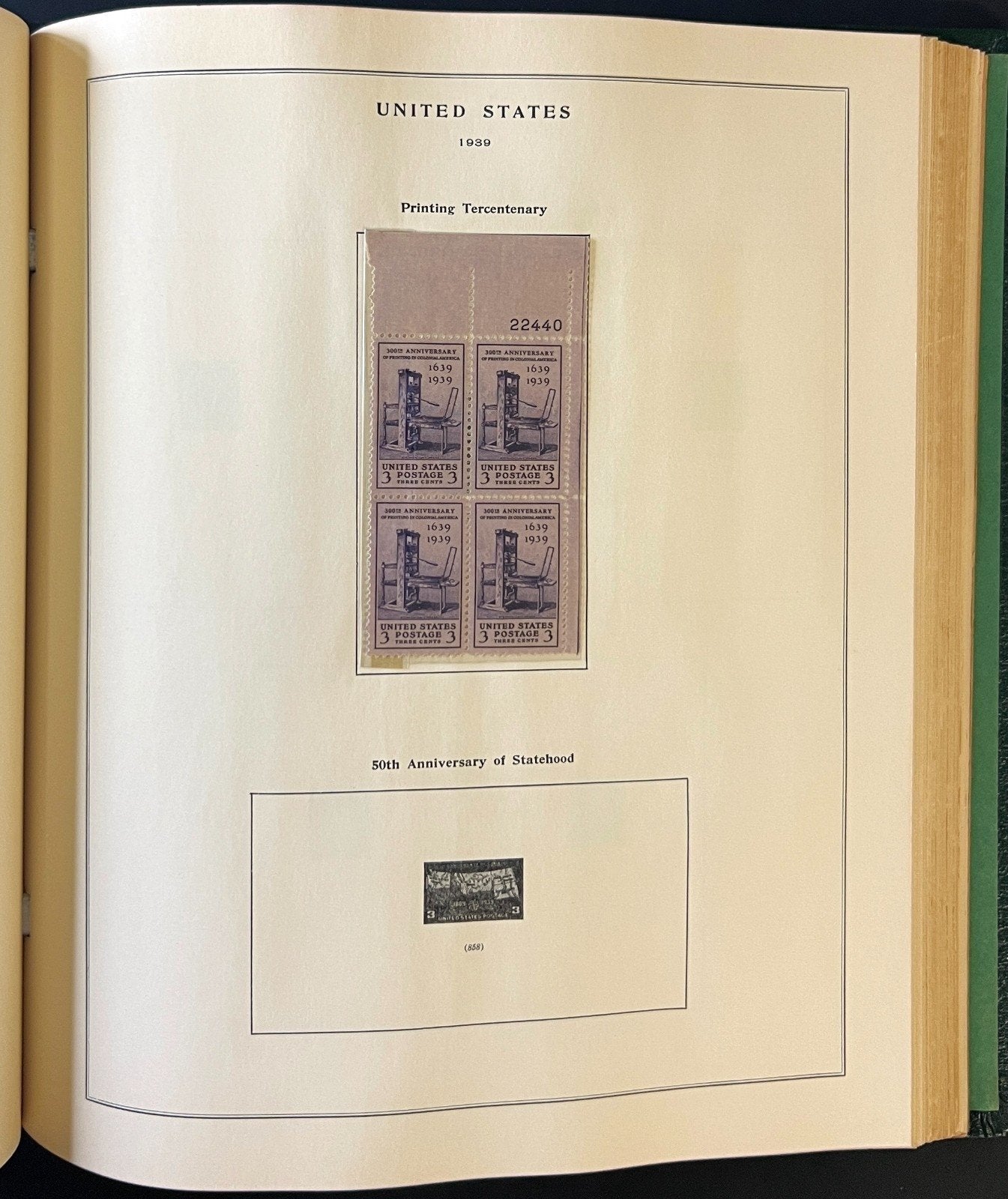 U.S. Plate Block Stamp Album Collection Scott Specialty Binder 1901-1956 ZAYIX