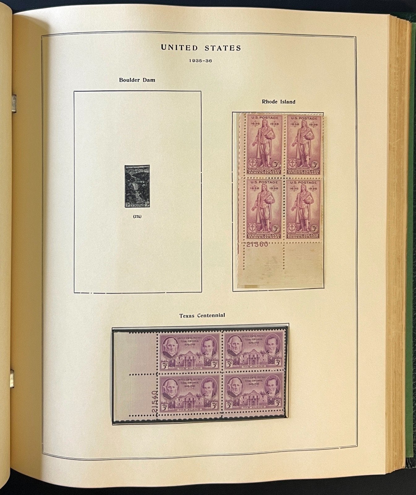 U.S. Plate Block Stamp Album Collection Scott Specialty Binder 1901-1956 ZAYIX