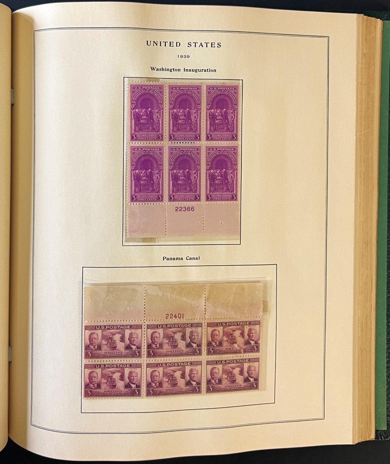 U.S. Plate Block Stamp Album Collection Scott Specialty Binder 1901-1956 ZAYIX