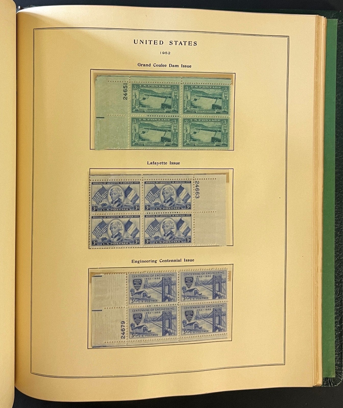 U.S. Plate Block Stamp Album Collection Scott Specialty Binder 1901-1956 ZAYIX