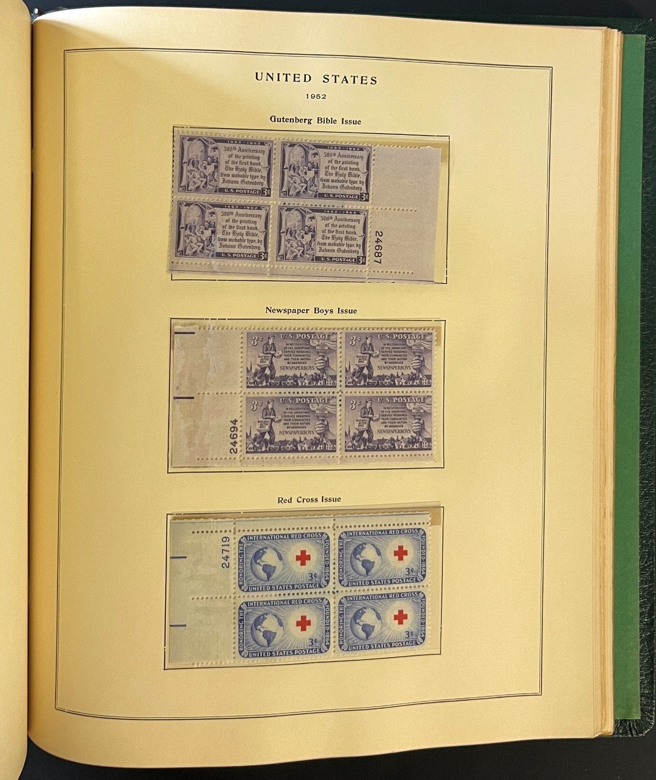 U.S. Plate Block Stamp Album Collection Scott Specialty Binder 1901-1956 ZAYIX