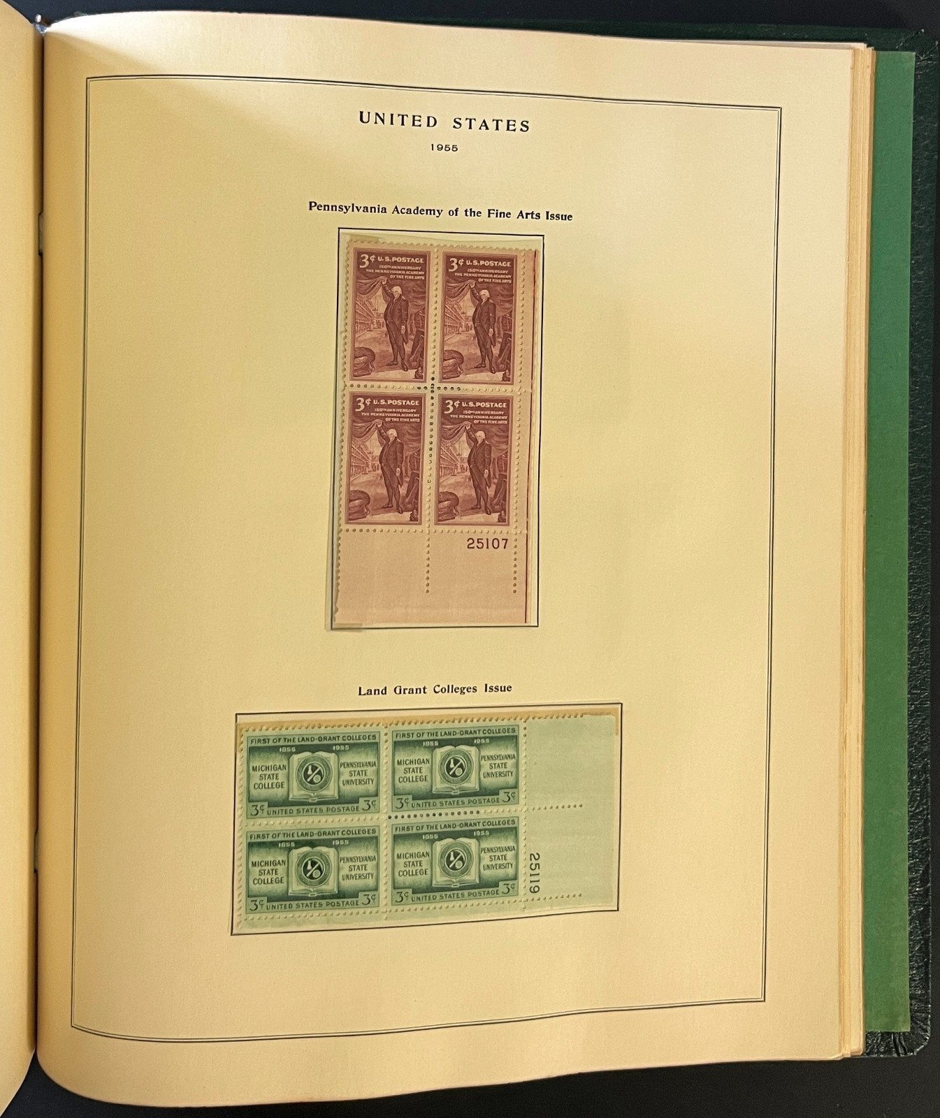 U.S. Plate Block Stamp Album Collection Scott Specialty Binder 1901-1956 ZAYIX