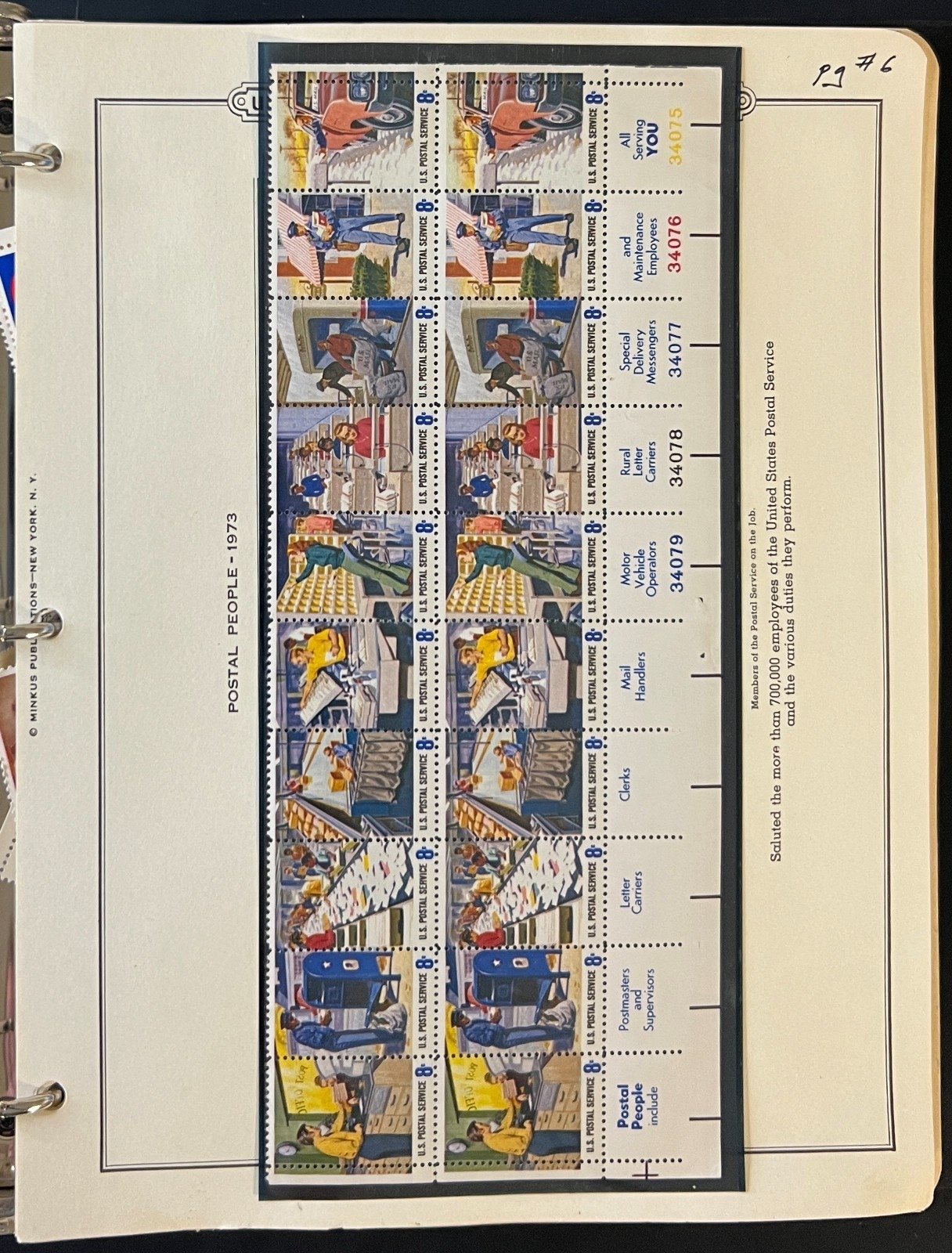United States Plate Block Stamp Album Collection 1973-1977 ZAYIX