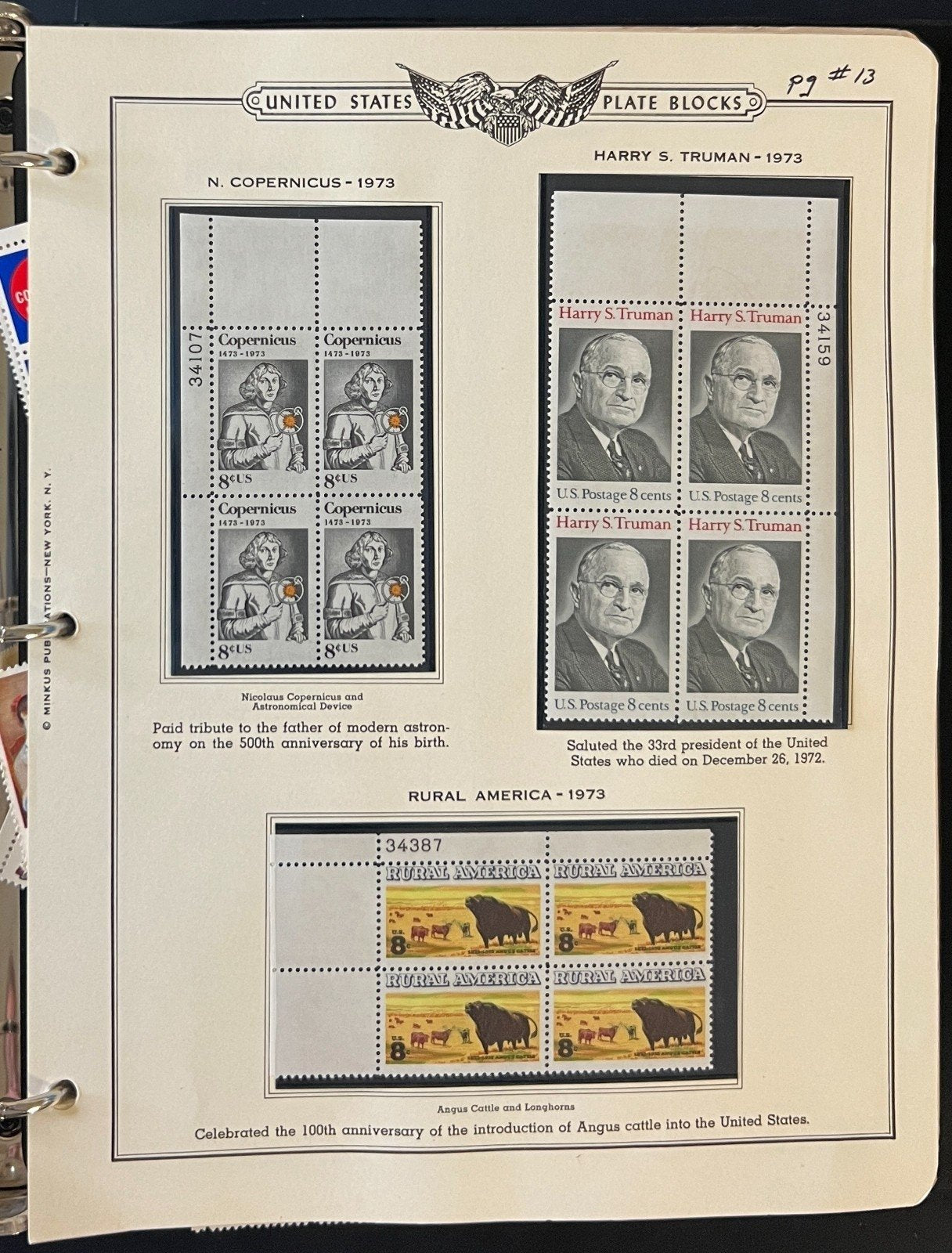 United States Plate Block Stamp Album Collection 1973-1977 ZAYIX
