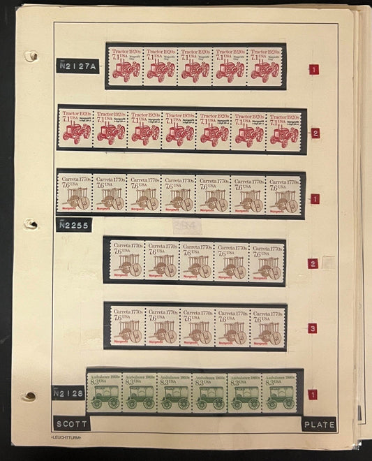United States Transportation Plate Number Coils PNC Stamp Collection Pages ZAYIX