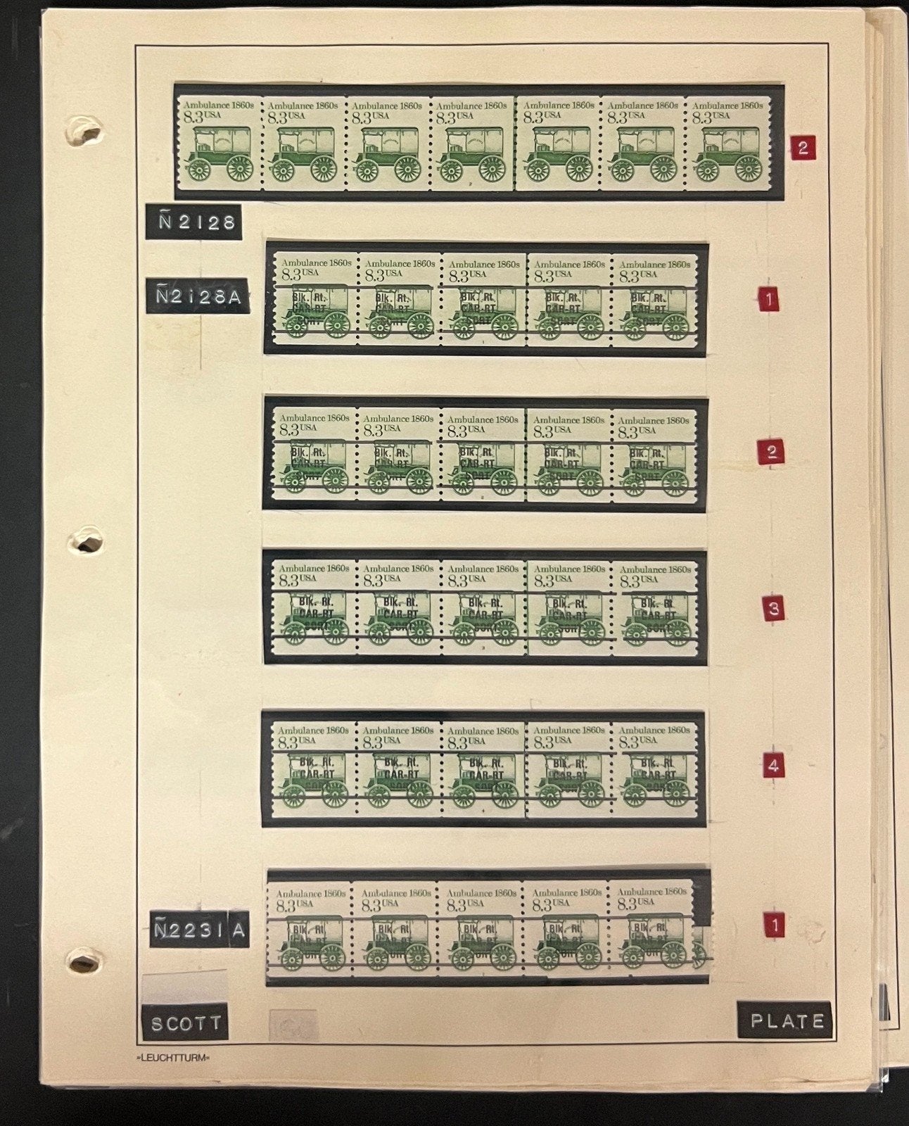 United States Transportation Plate Number Coils PNC Stamp Collection Pages ZAYIX