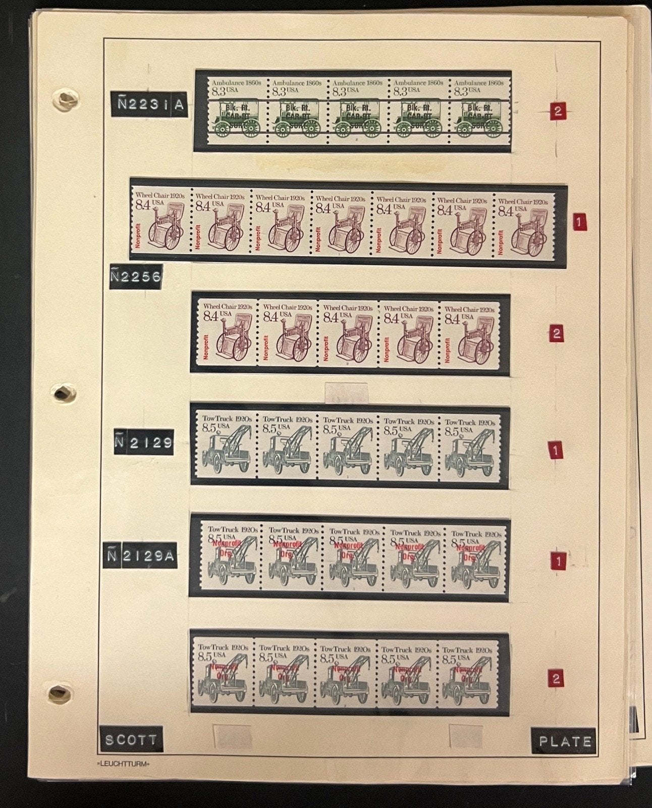 United States Transportation Plate Number Coils PNC Stamp Collection Pages ZAYIX