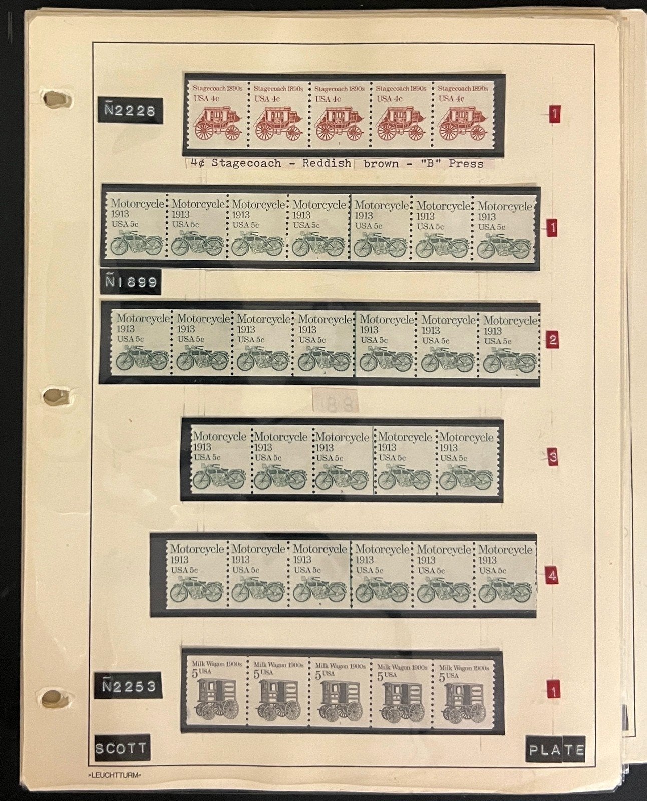 United States Transportation Plate Number Coils PNC Stamp Collection Pages ZAYIX