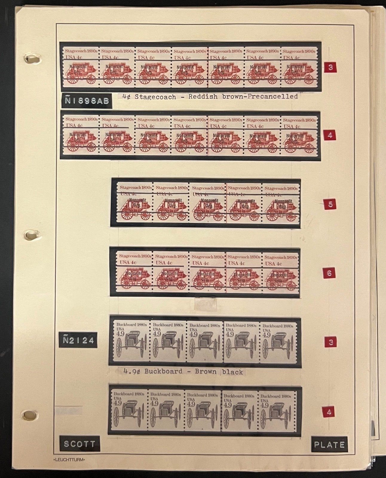 United States Transportation Plate Number Coils PNC Stamp Collection Pages ZAYIX
