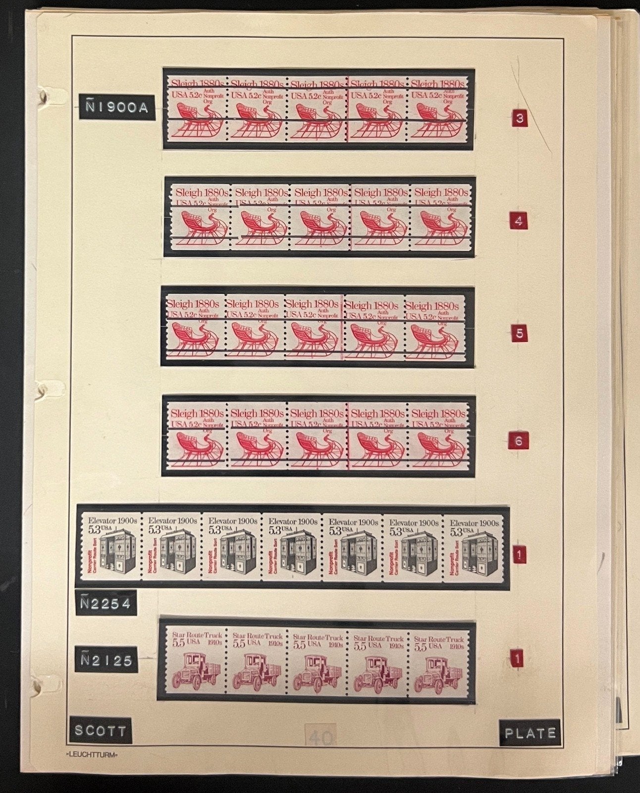 United States Transportation Plate Number Coils PNC Stamp Collection Pages ZAYIX