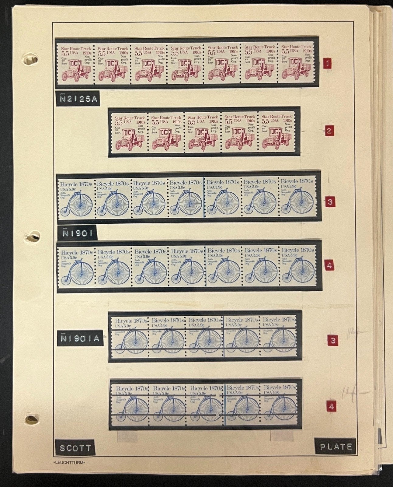 United States Transportation Plate Number Coils PNC Stamp Collection Pages ZAYIX
