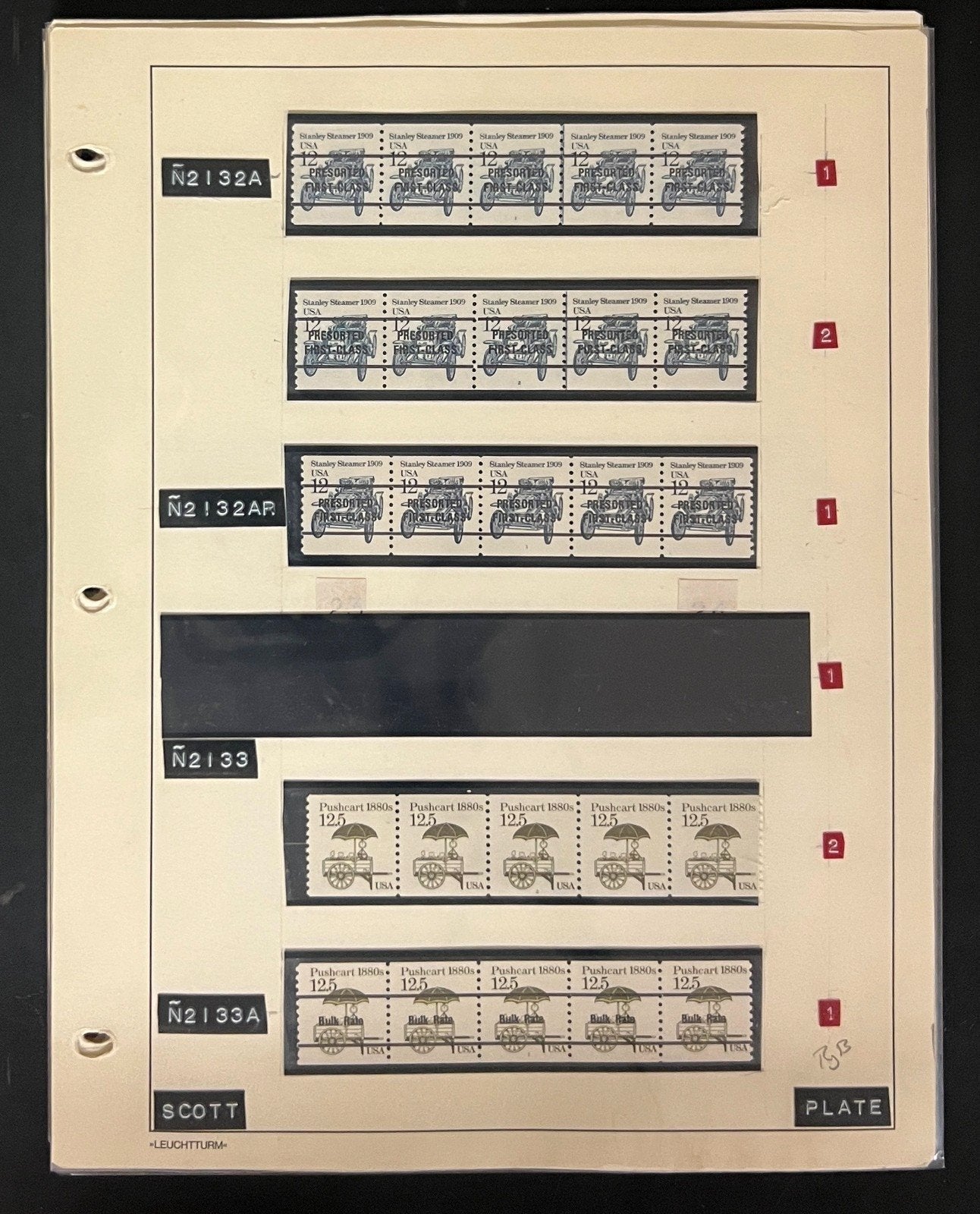 United States Transportation Plate Number Coils PNC Stamp Collection Pages ZAYIX