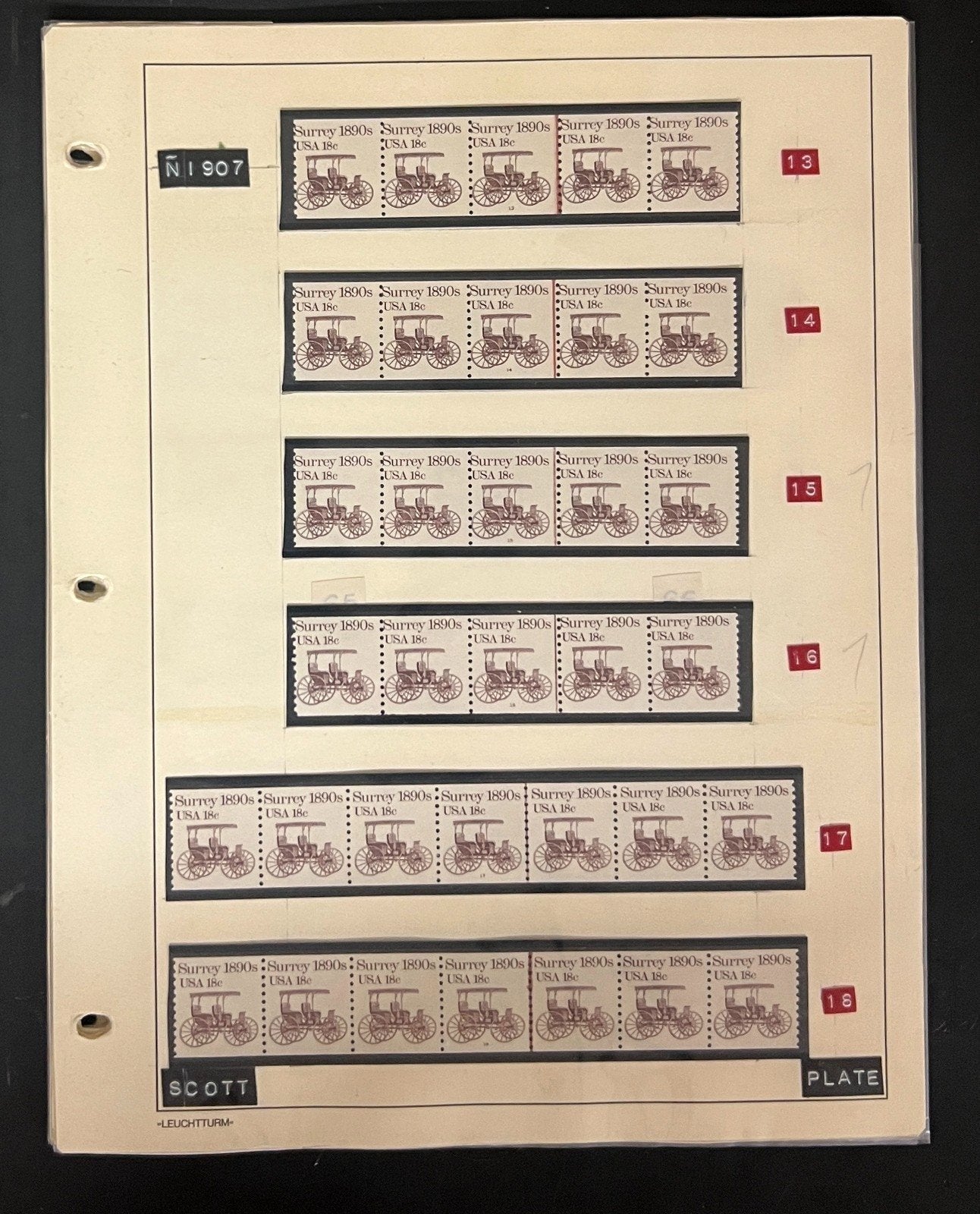 United States Transportation Plate Number Coils PNC Stamp Collection Pages ZAYIX